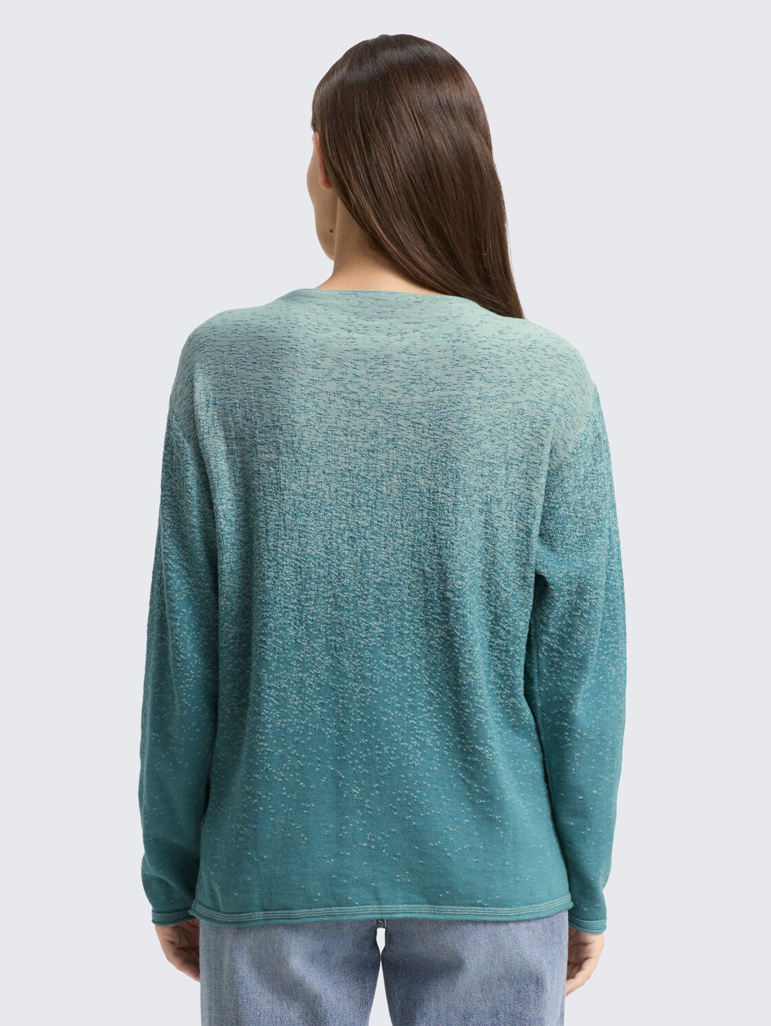 Loose Fit Strickpullover mit Farbverlauf - teal degrade design