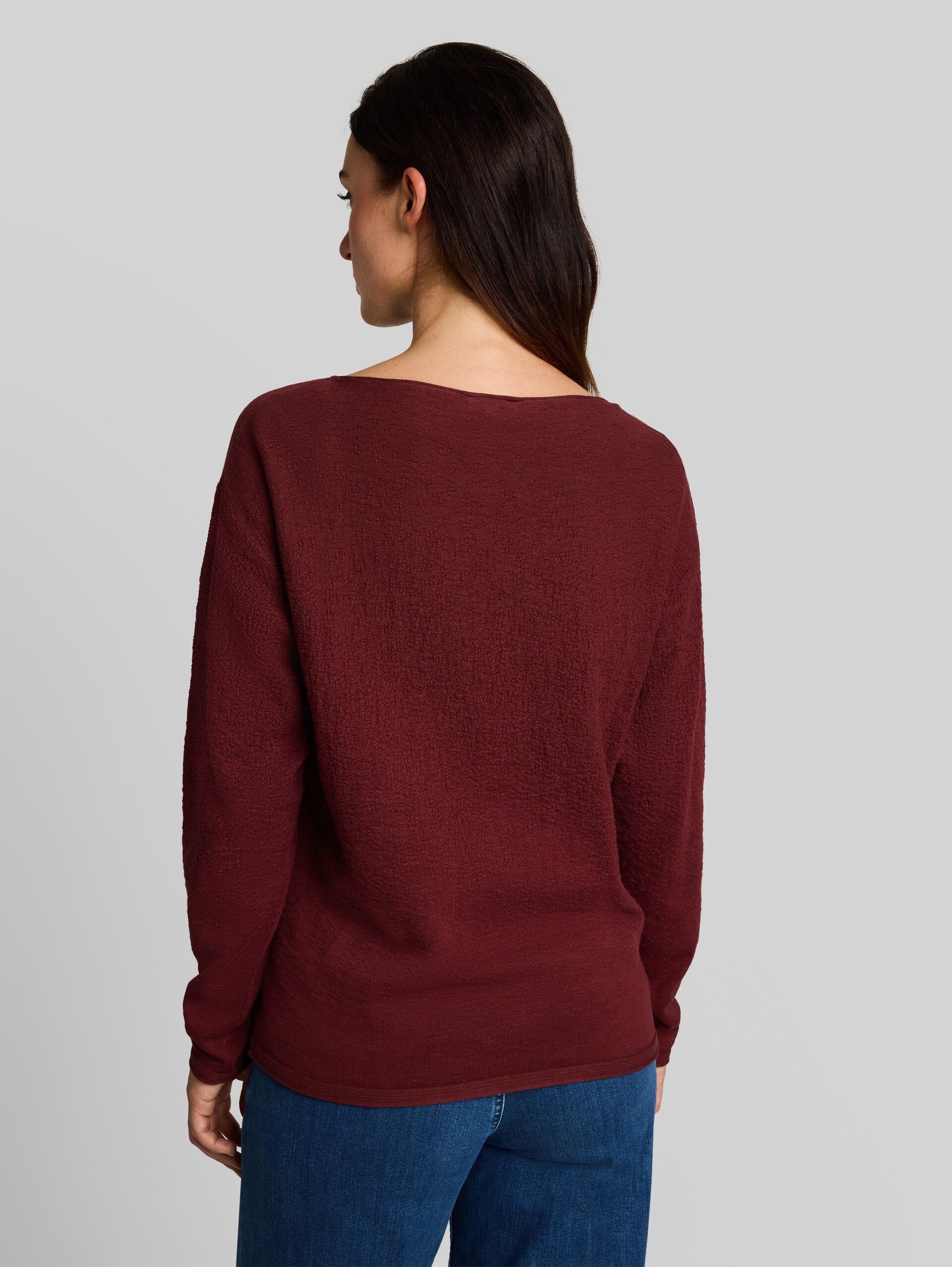 Loose Fit Strickpullover mit Farbverlauf - gravel beige plum degrade