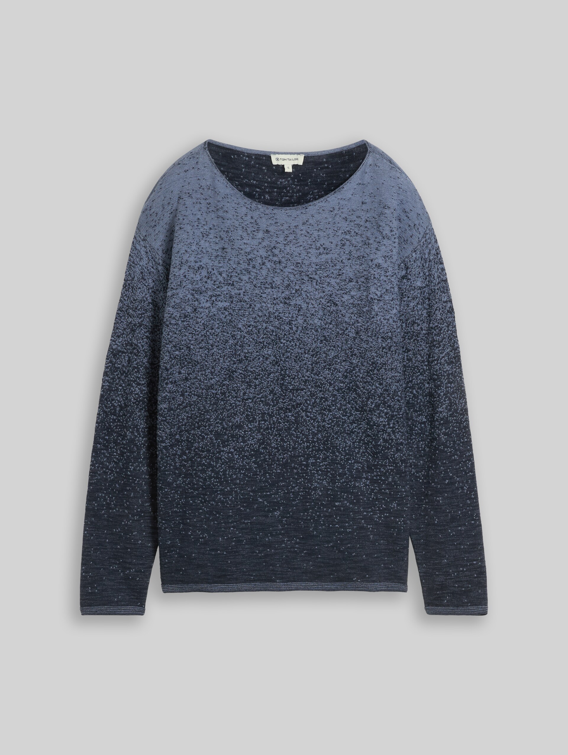 Loose Fit Strickpullover mit Farbverlauf - gravel beige navy degrade