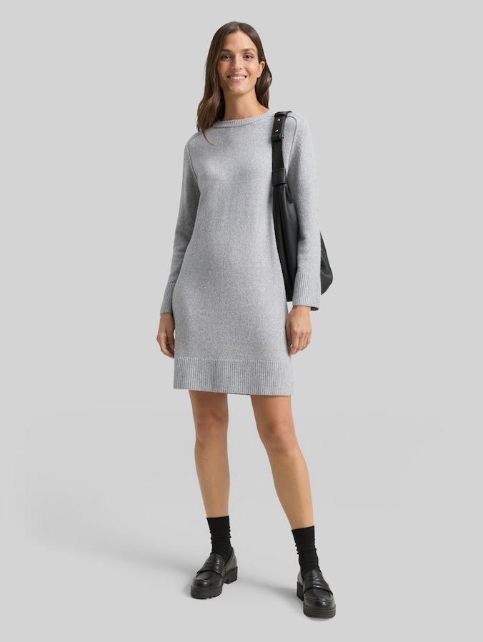 Robe en maille aspect chiné par Women, medium silver grey melange
