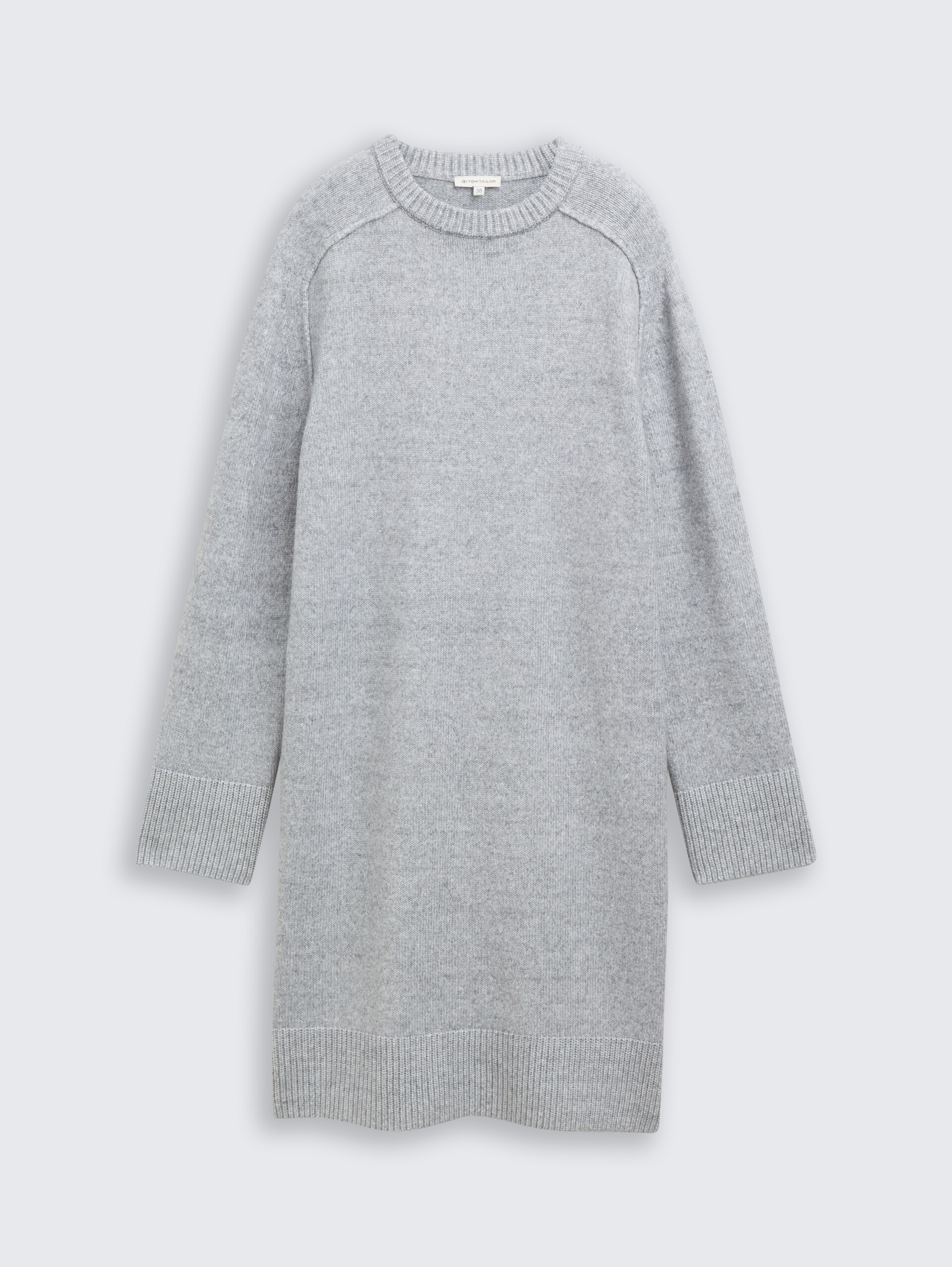 Strickkleid in Melange-Optik - medium silver grey melange - Vorder-Produkt-Ansicht