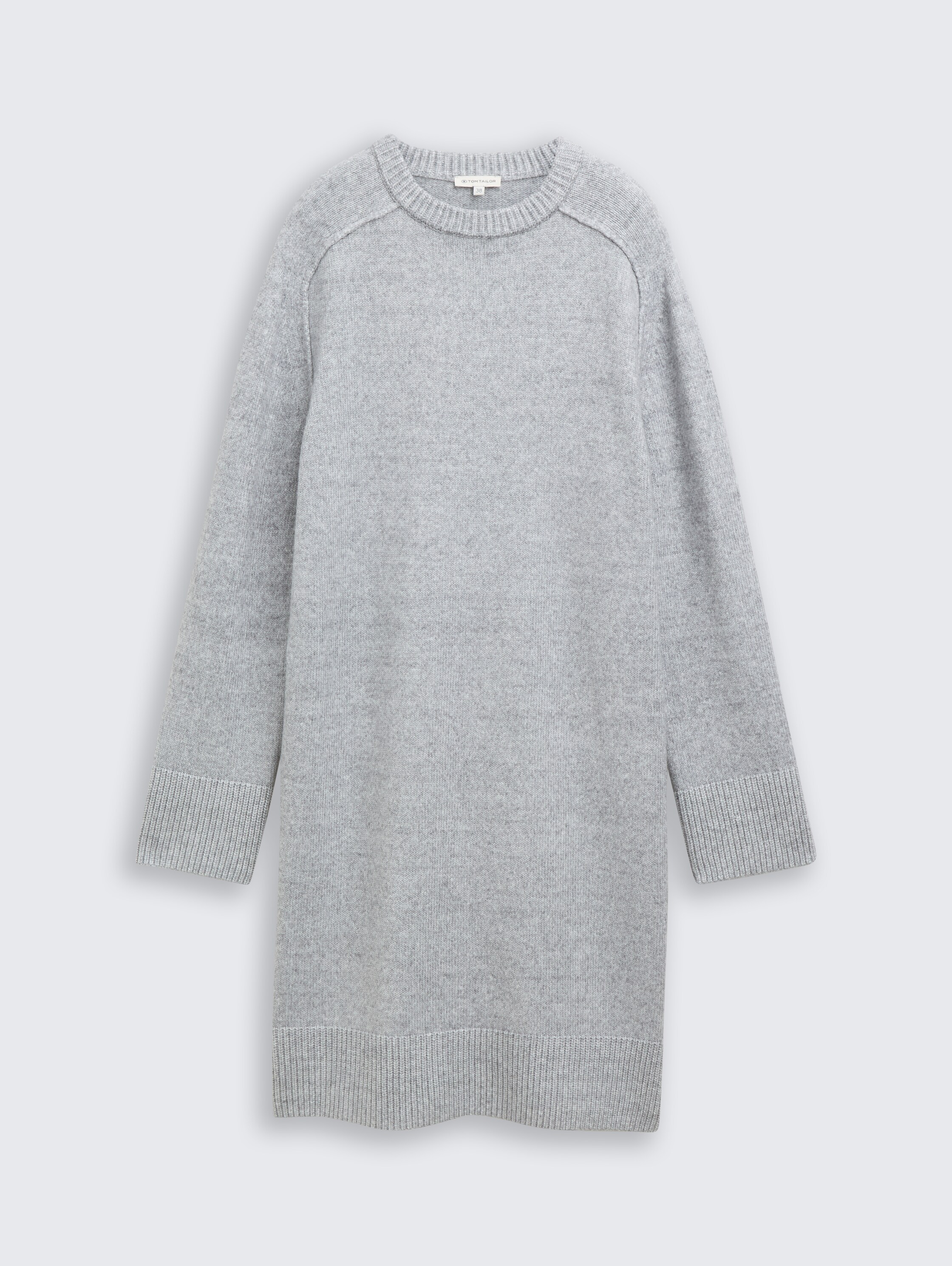 Strickkleid in Melange-Optik - medium silver grey melange - Vorder-Produkt-Ansicht