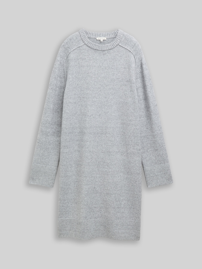 Strickkleid in Melange-Optik von Women, medium silver grey melange