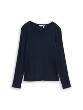 Non sélectionné, Pull basique en maille à col rond par Tom Tailor, bleu