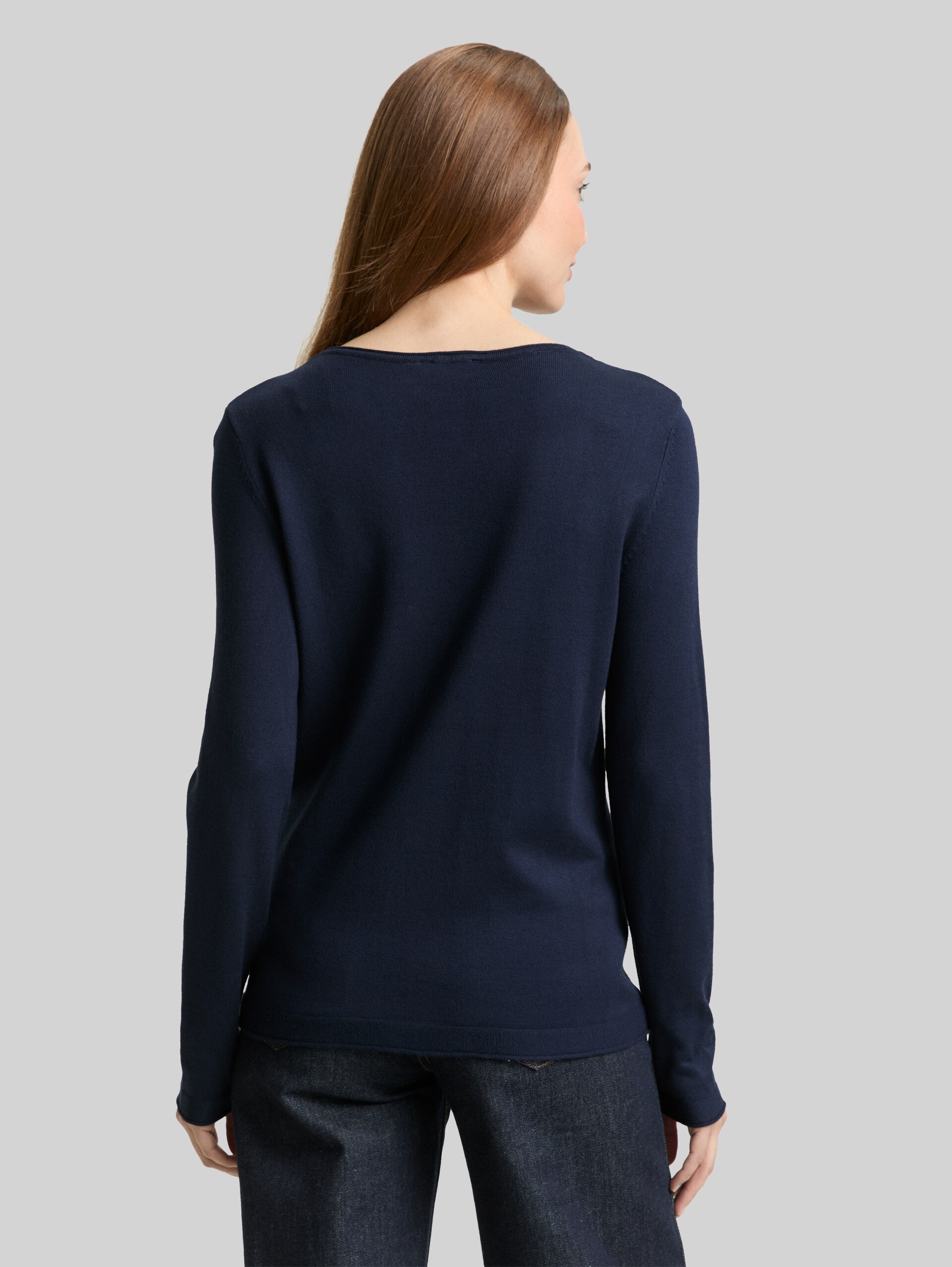Pull basique en maille à col rond - sky captain blue