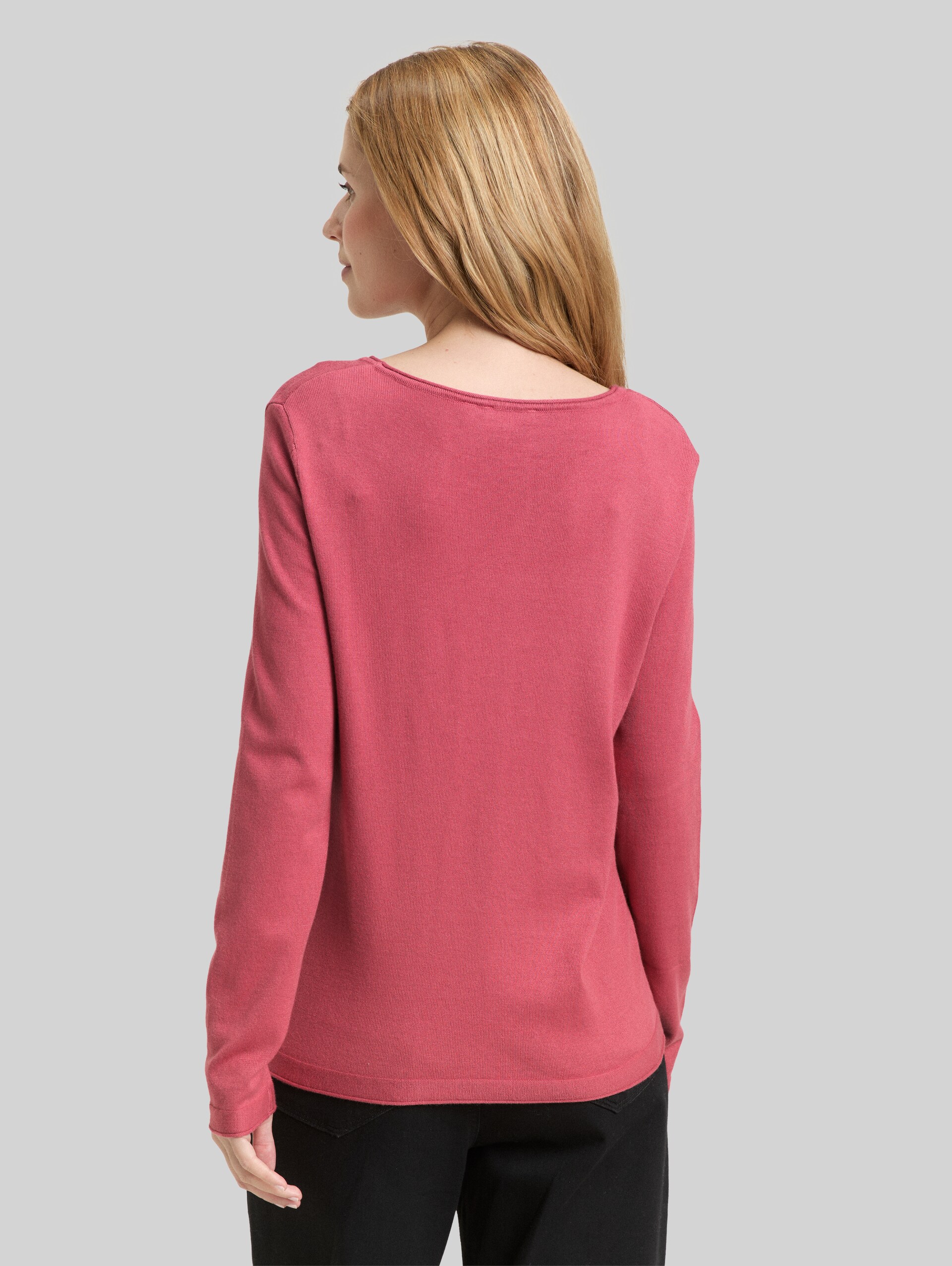Pull basique en maille à col rond - cozy pink