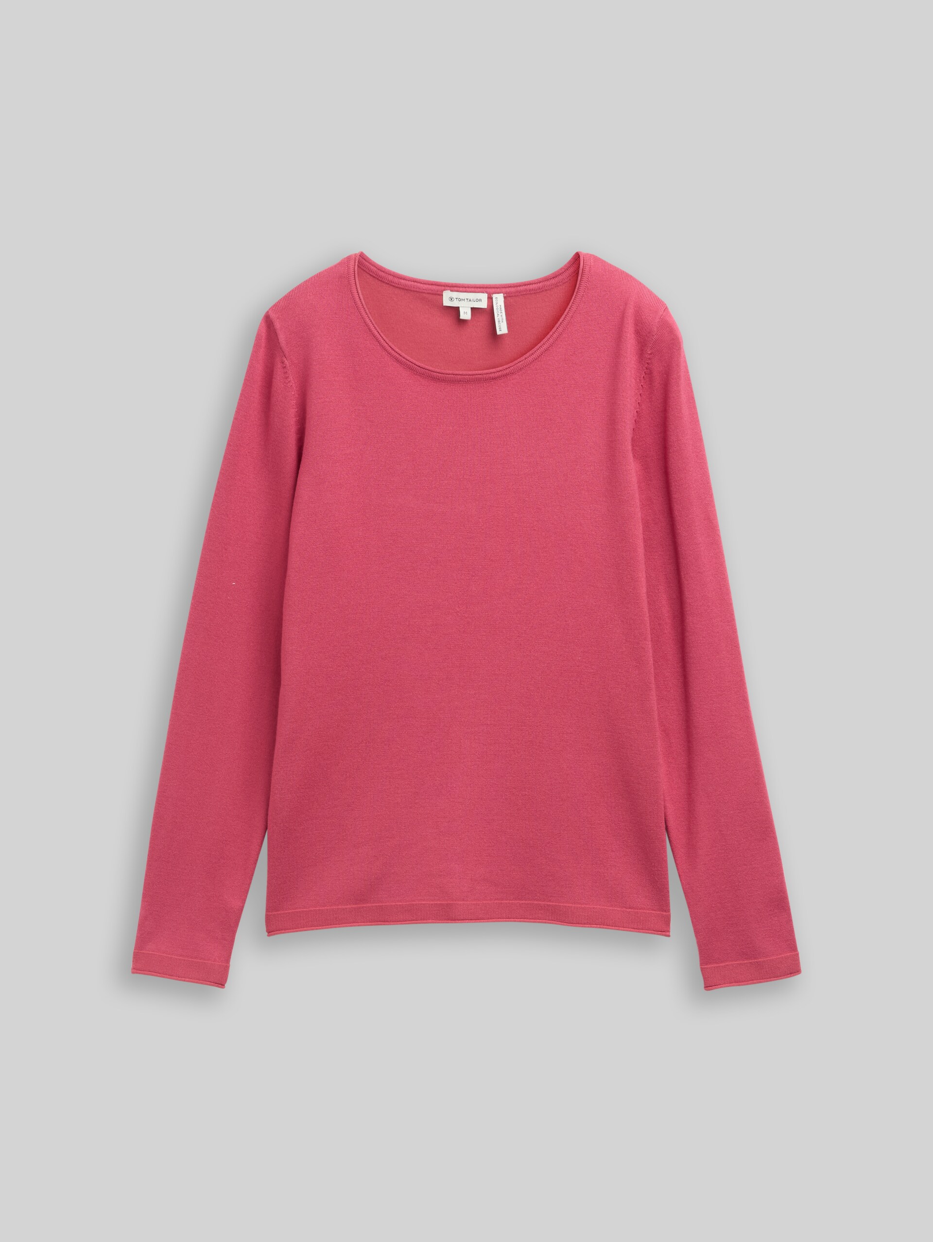 Pull basique en maille à col rond - cozy pink