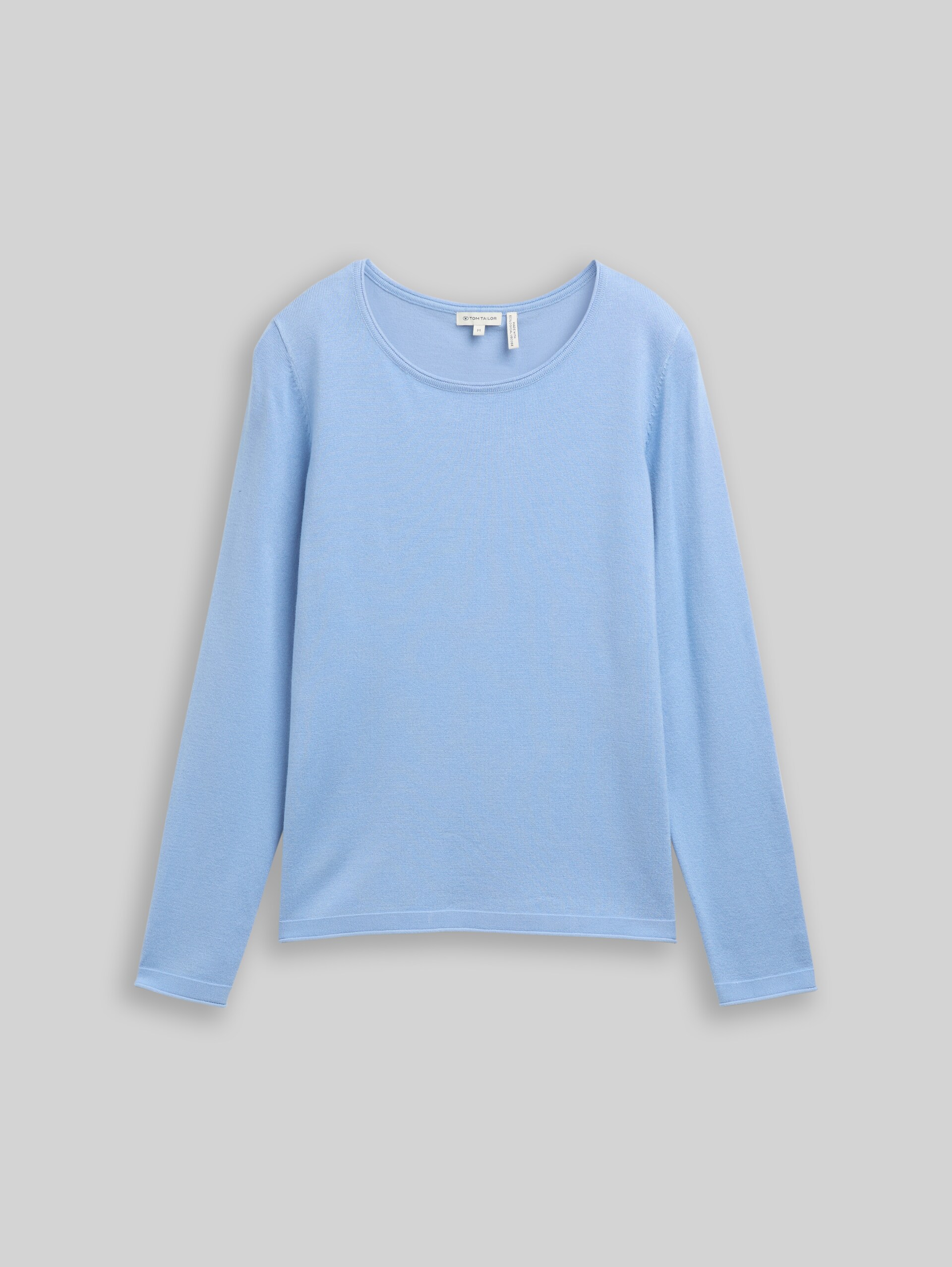 Pull basique en maille à col rond - light fjord blue