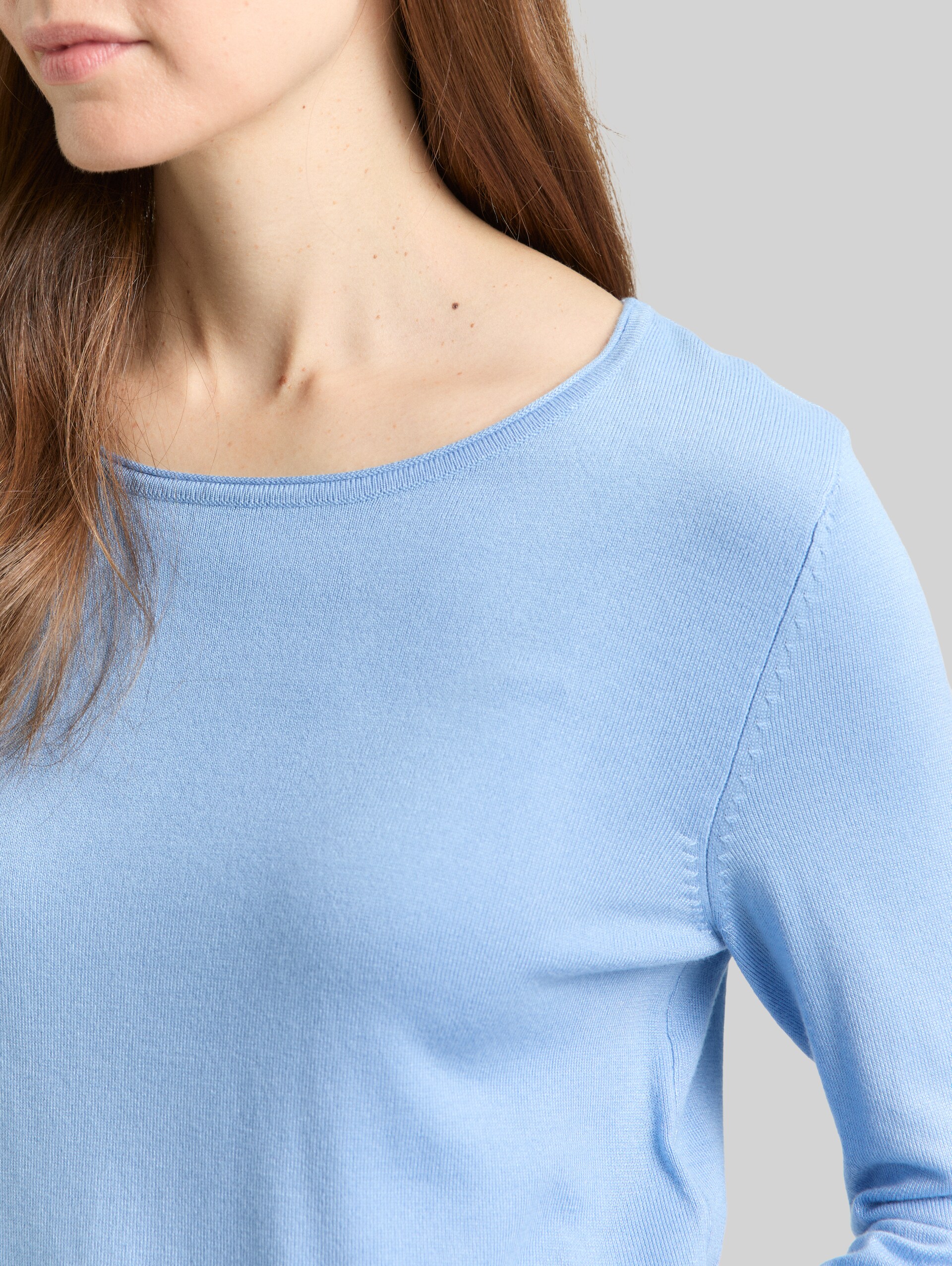 Pull basique en maille à col rond - light fjord blue - Vue détaillée du modèle