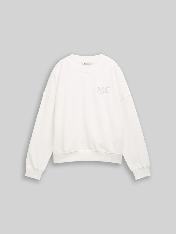 Sweatshirt mit Glitzer-Stickerei von Denim Female, off white