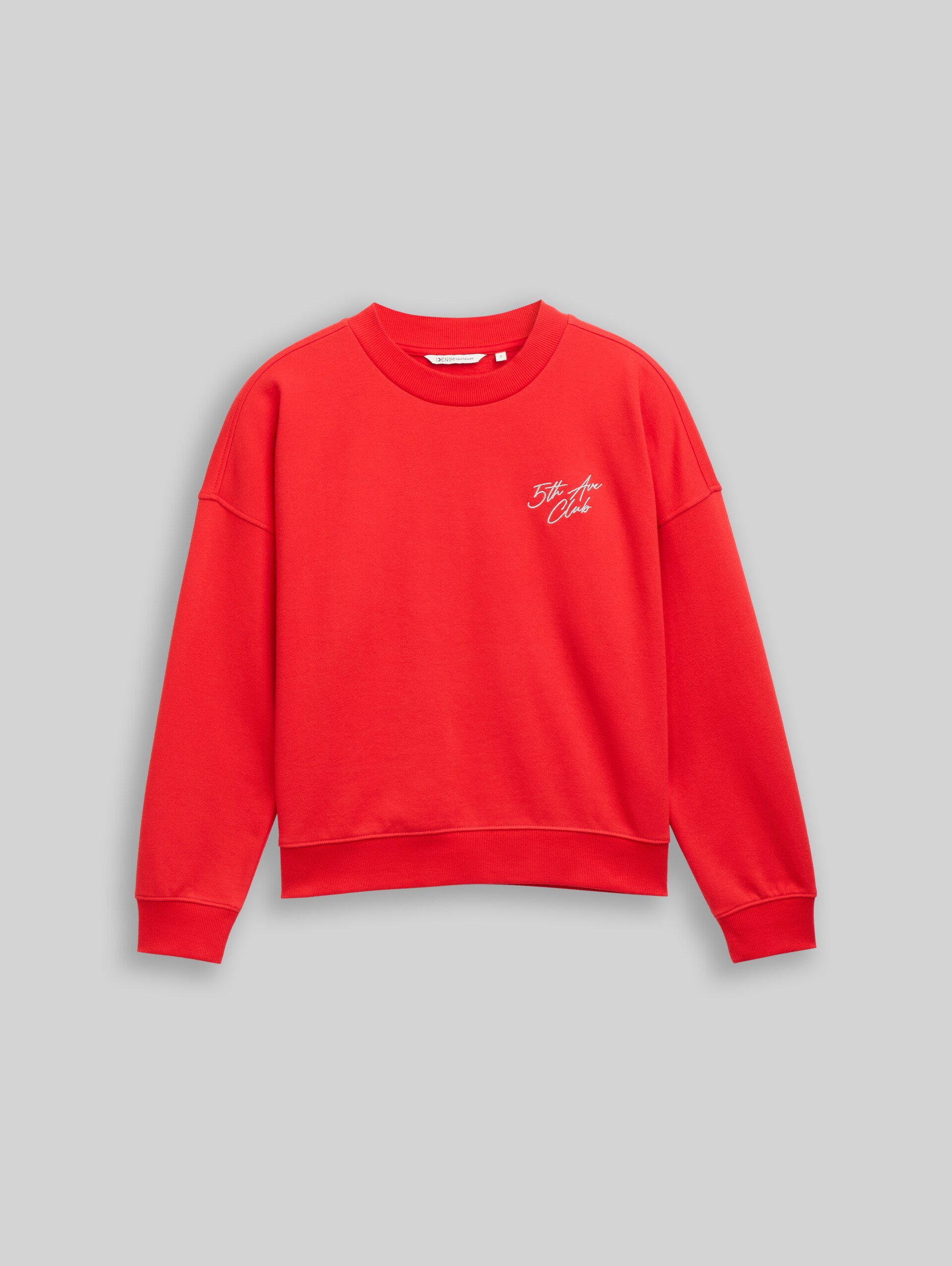 Sweatshirt with glitter embroidery - brilliant red - Front product view