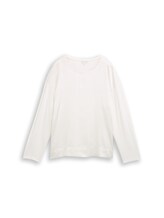 Ausgewählt, Loose Fit Langarmshirt im Material-Mix von Tom Tailor, weiß