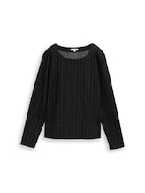 Sélectionné, T-shirt à manches longues avec effet pailleté par Tom Tailor, gris