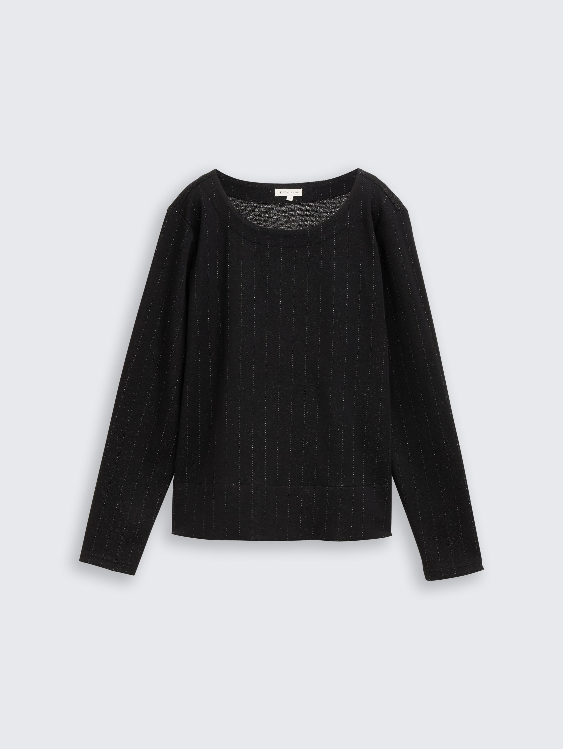 Long-sleeved shirt with glitter effect - pinstripe_with_lurex - 