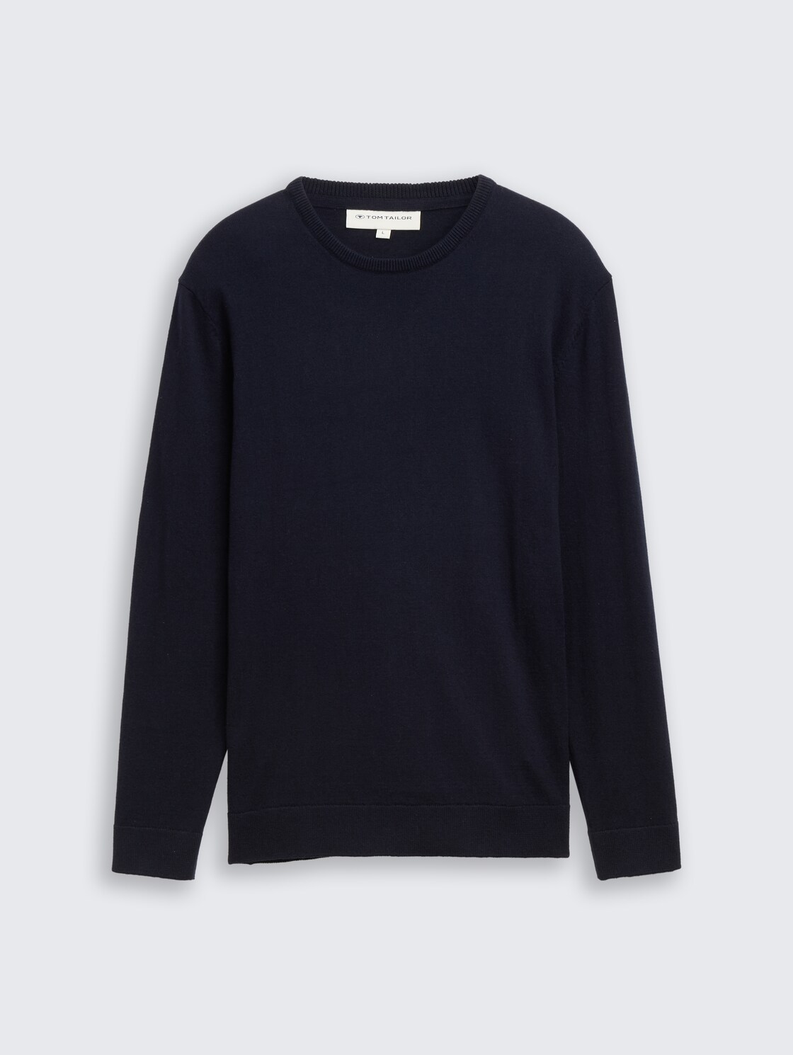 Basic Strickpullover aus Baumwolle - sky captain blue