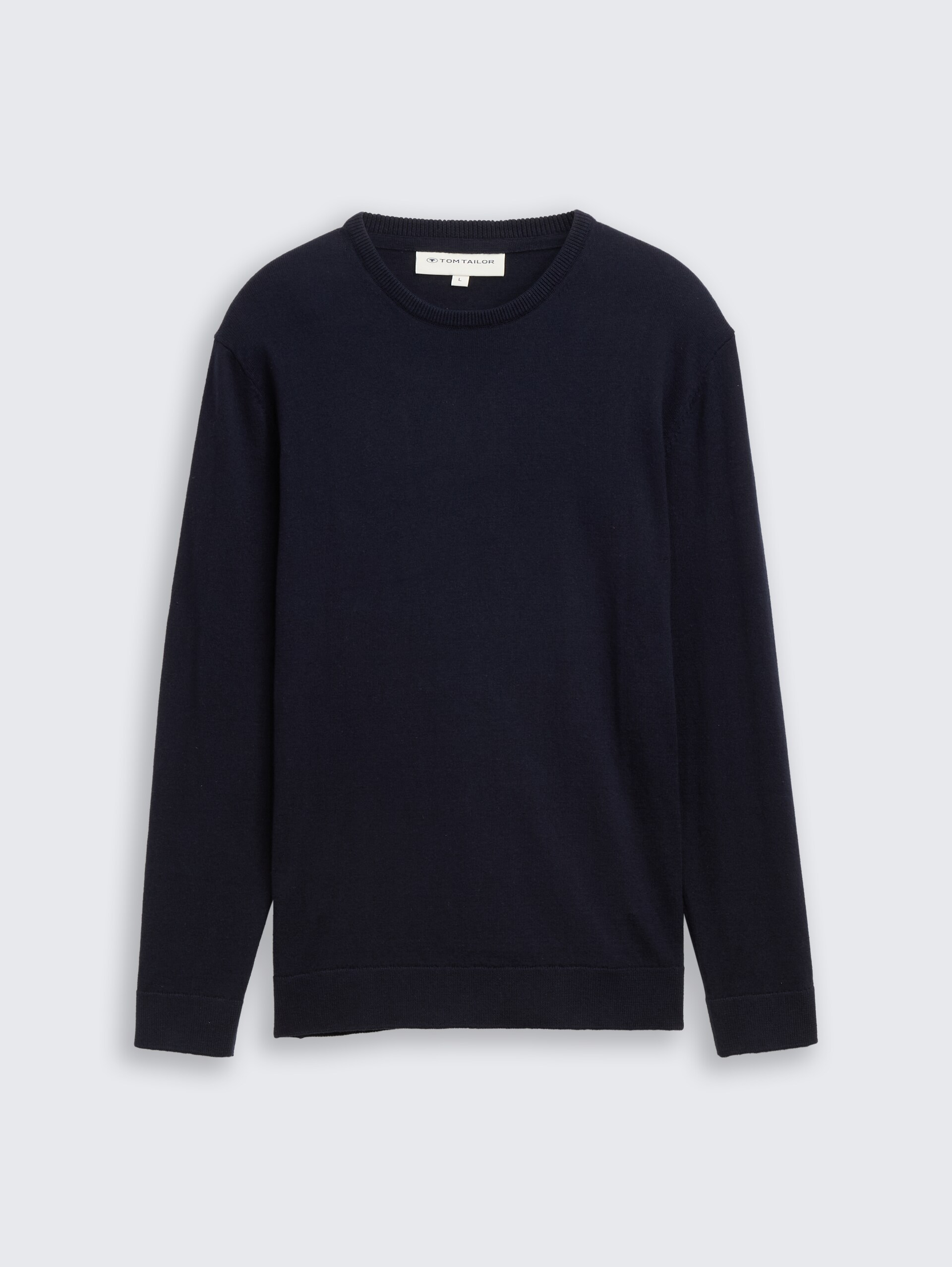 Basic Strickpullover aus Baumwolle - sky captain blue