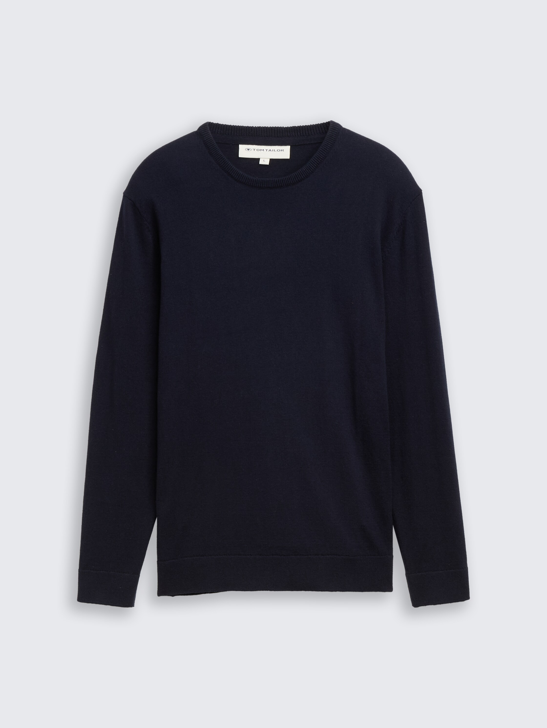 Basic Strickpullover aus Baumwolle - sky captain blue