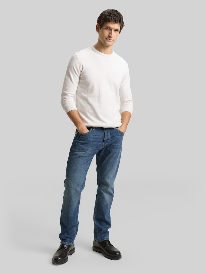 Pull en maille basique en coton par Men, Soft Vanilla Melange