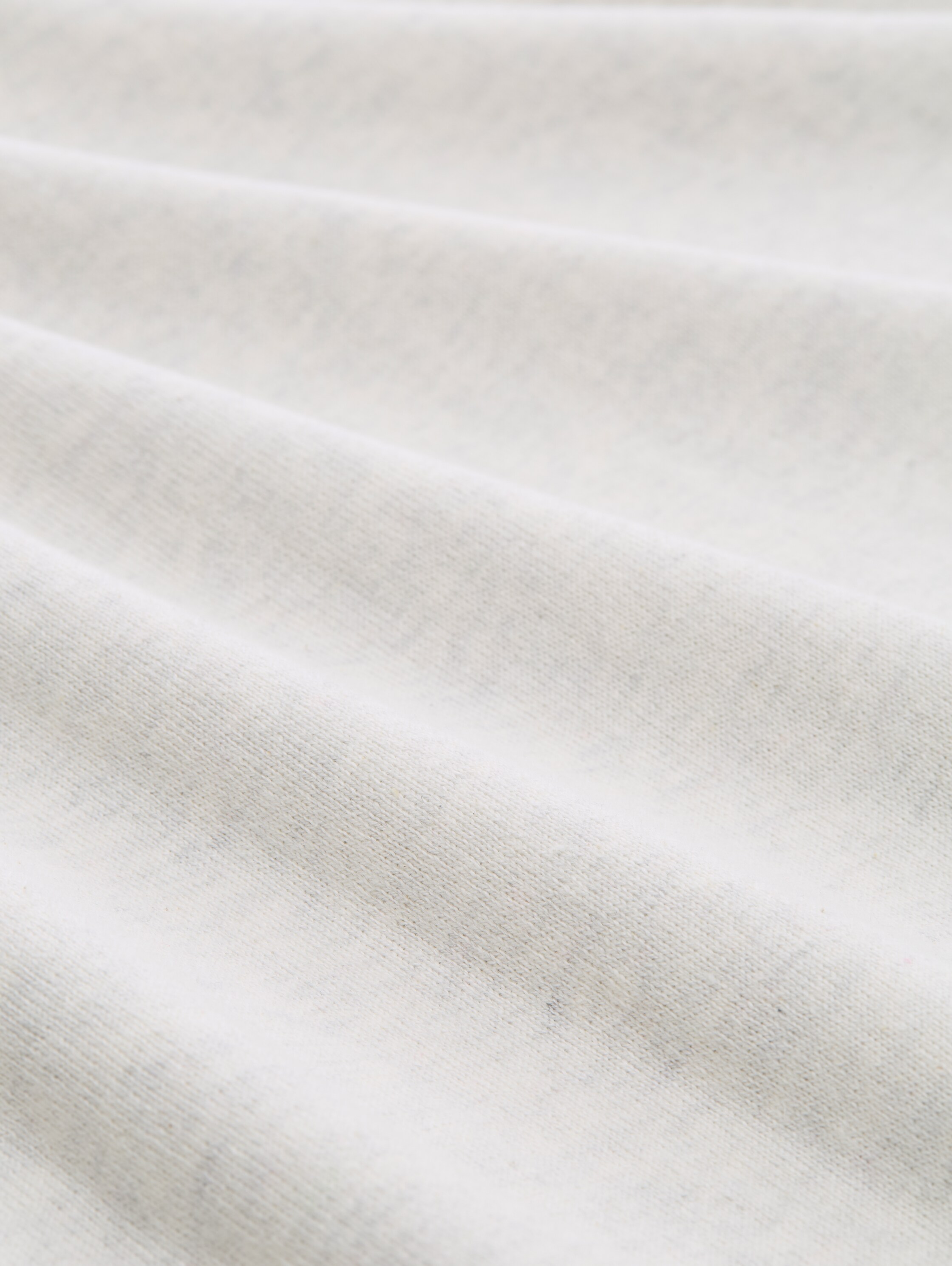 Basic Strickpullover aus Baumwolle - Soft Vanilla Melange - Material-Ansicht