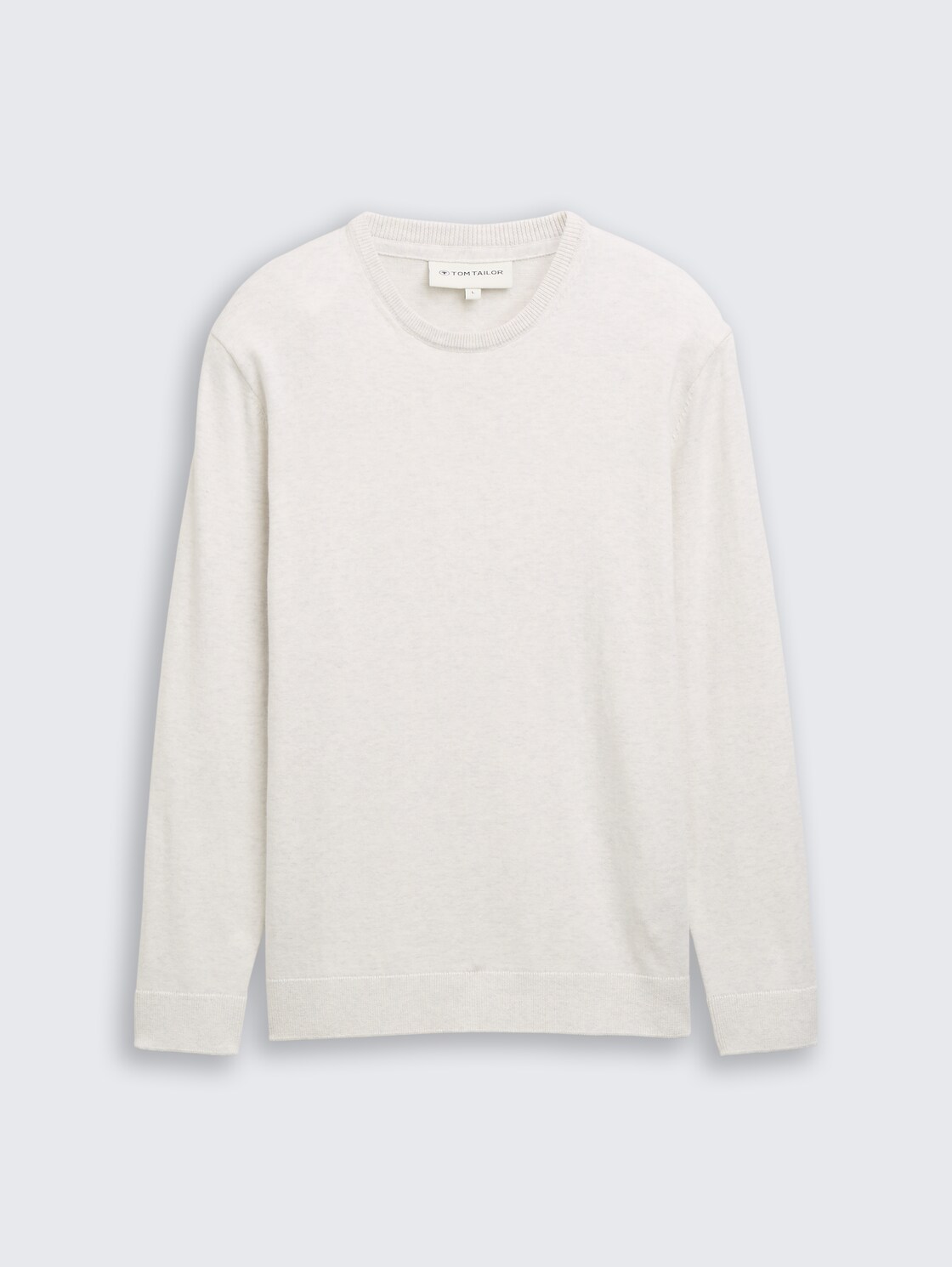 Basic Strickpullover aus Baumwolle - Soft Vanilla Melange