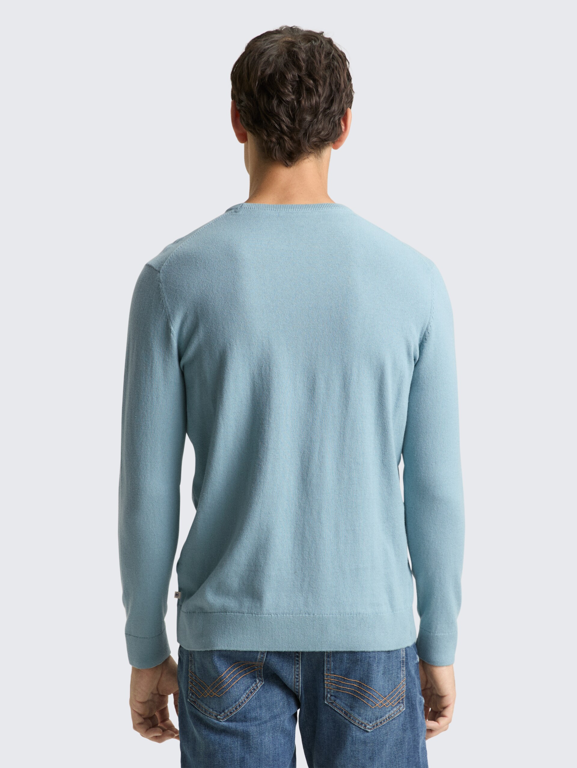 Basic Strickpullover aus Baumwolle - tourmaline