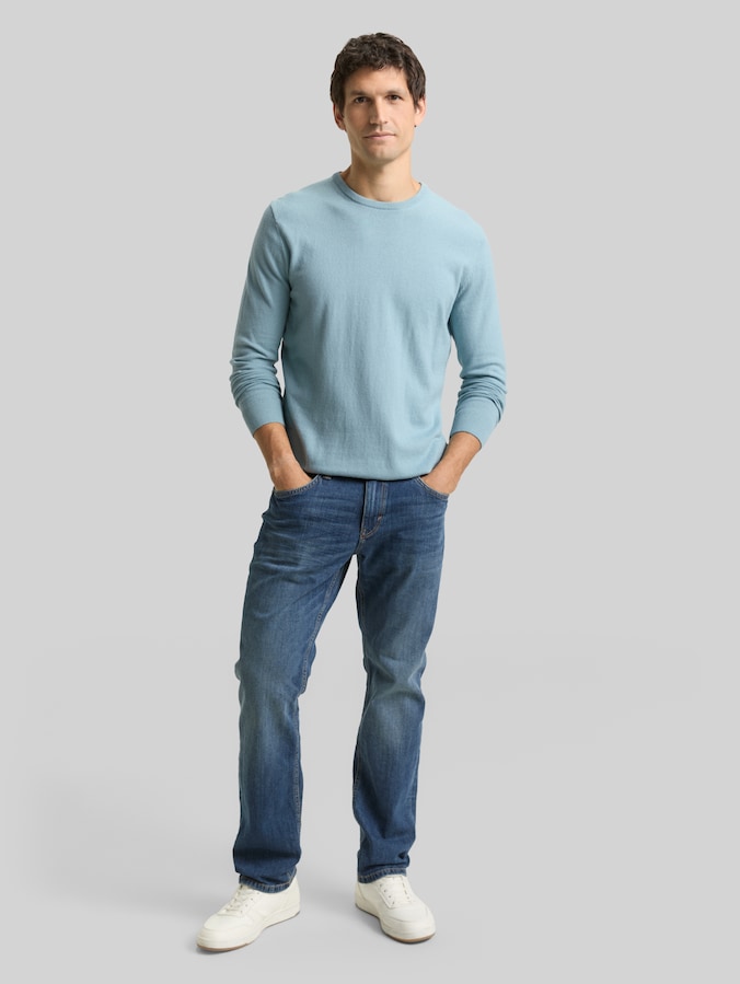Pull en maille basique en coton par Men, tourmaline