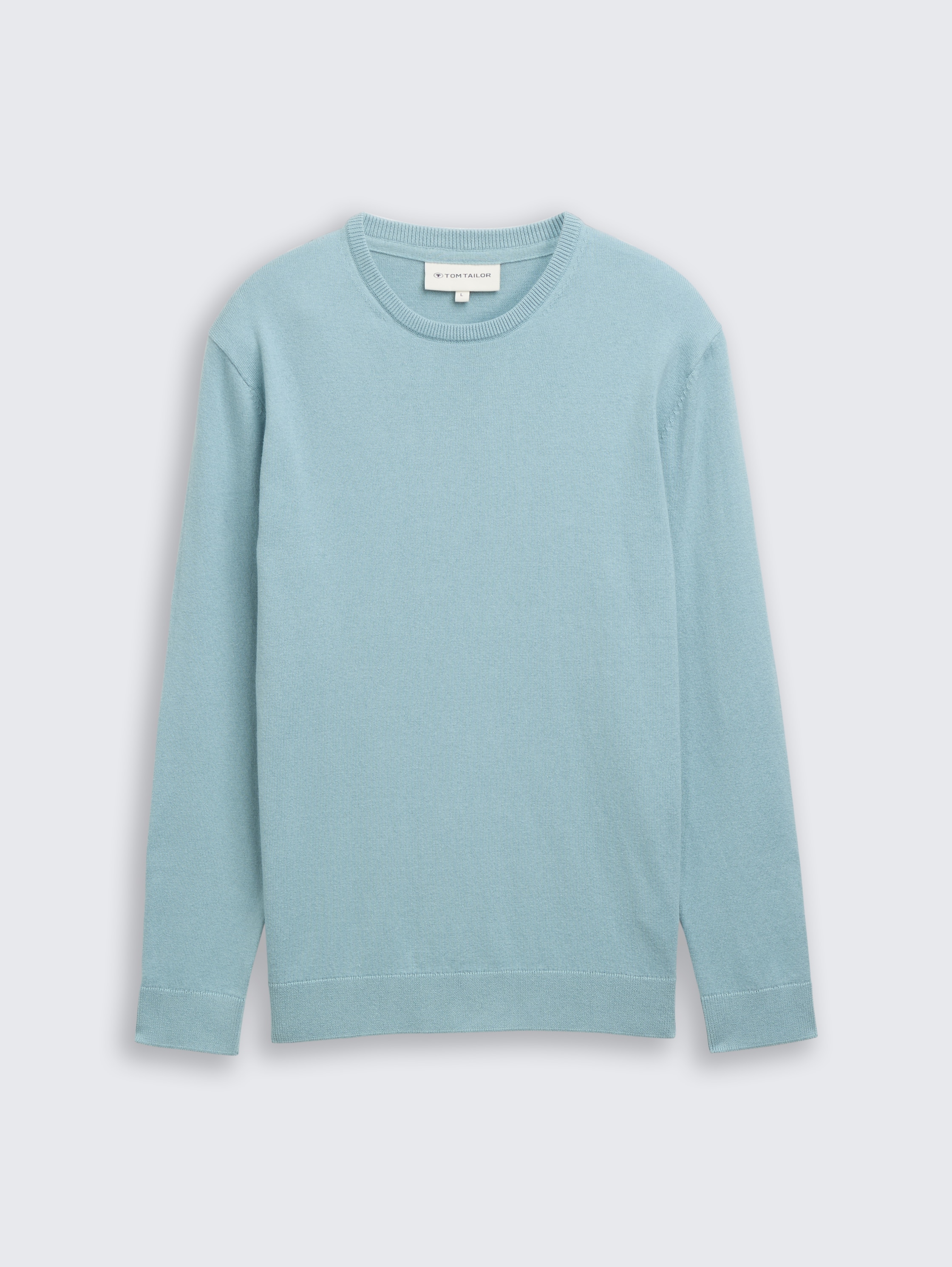 Basic Strickpullover aus Baumwolle - tourmaline