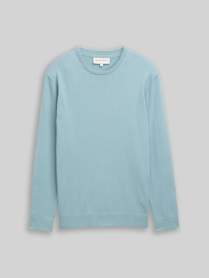 Pull en maille basique en coton par Men, tourmaline