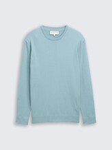 Pull en maille basique en coton - tourmaline