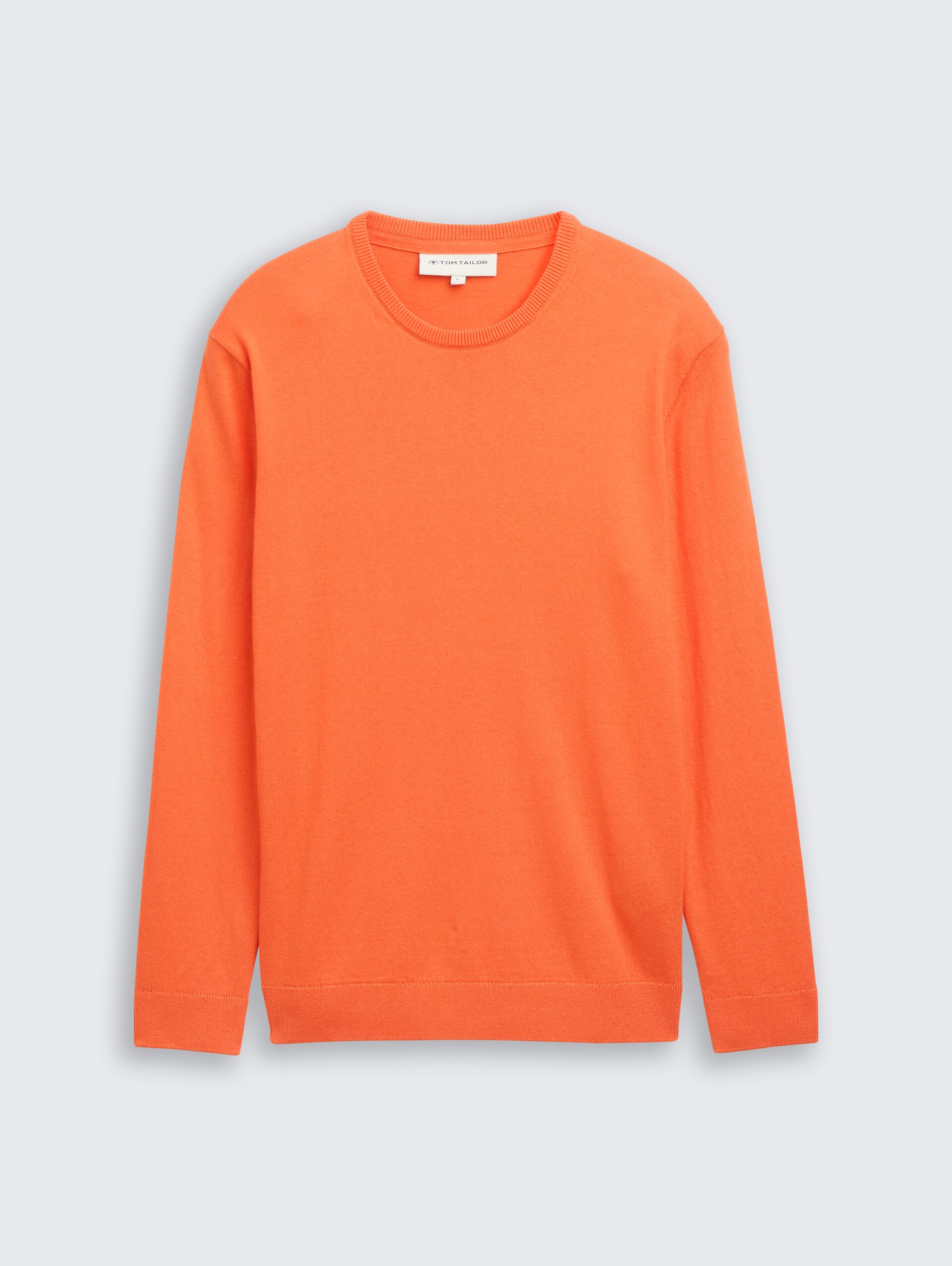 Basic Strickpullover aus Baumwolle - pale red