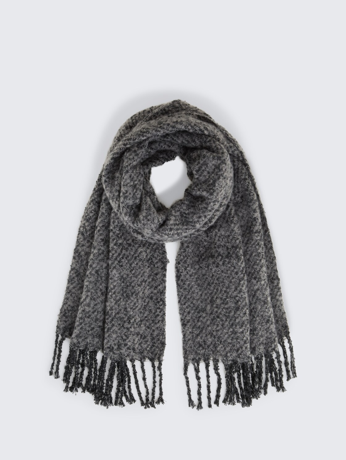 Schal mit Glitzer-Effekt - deep black - Vorder-Produkt-Ansicht