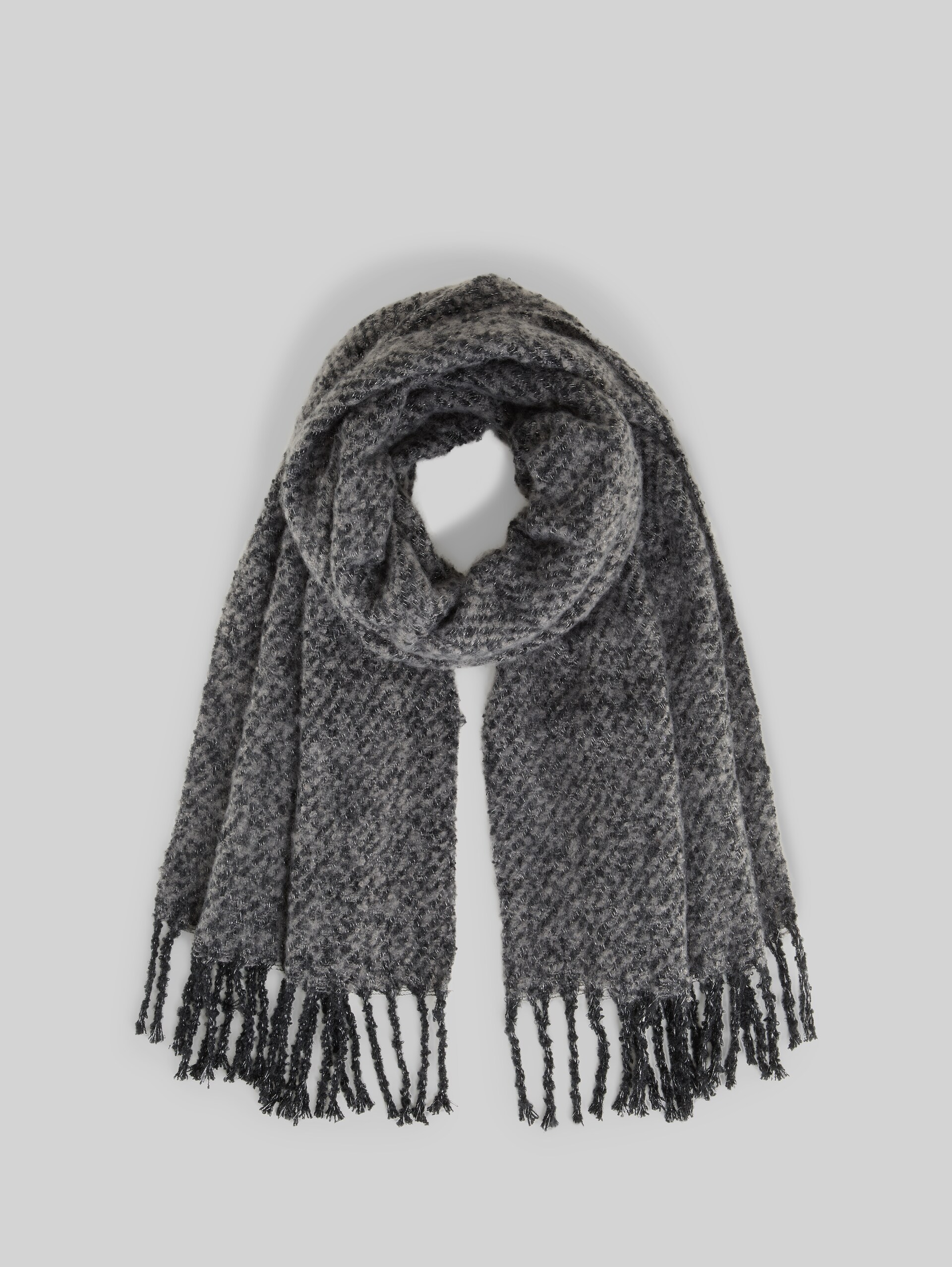 Schal mit Glitzer-Effekt - deep black - Vorder-Produkt-Ansicht