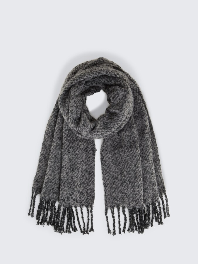 Scarf with glitter effect by Women, deep black