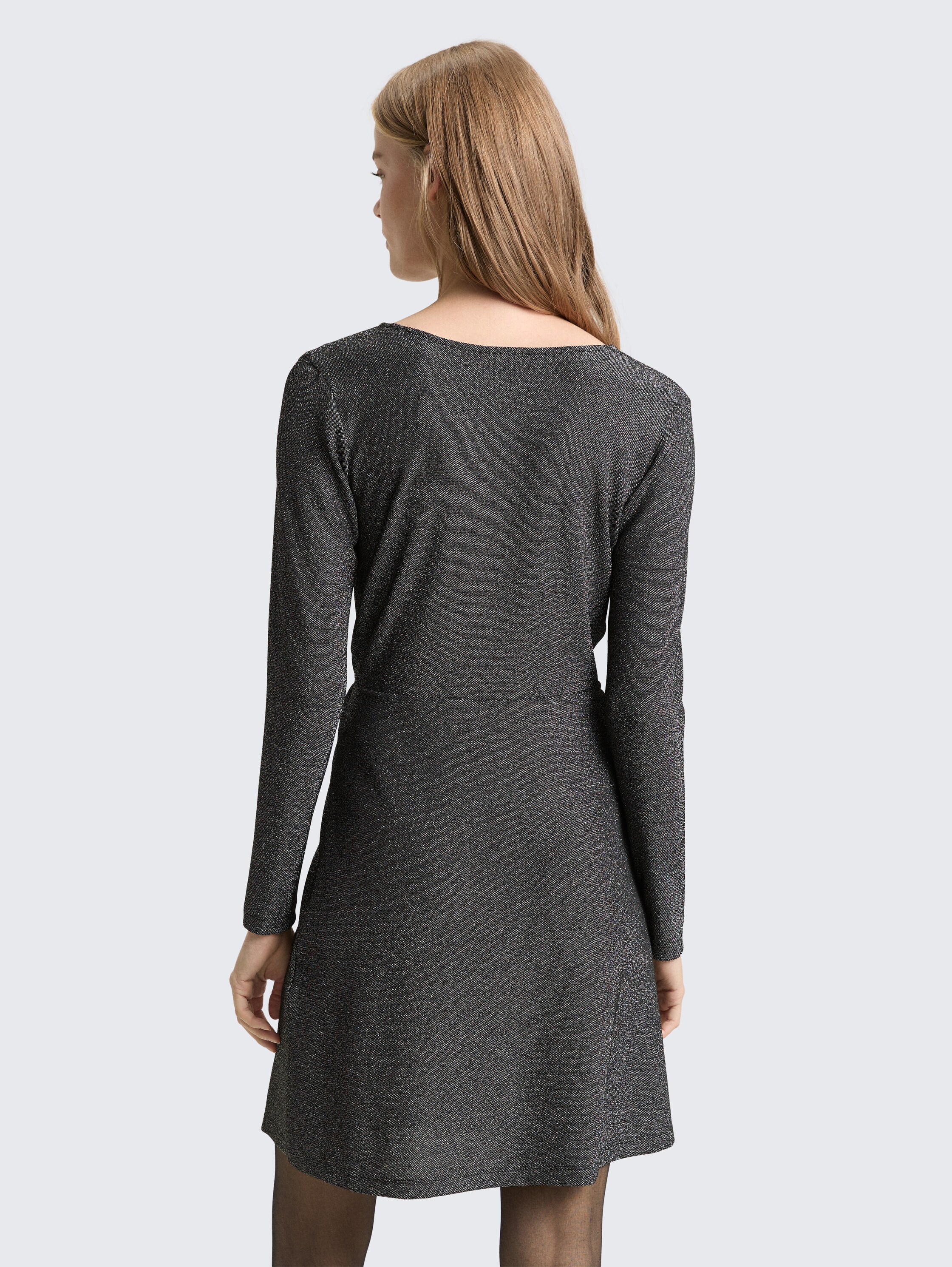 Fitted Mini-Kleid mit Glitzer-Effekt - black_glitter - 