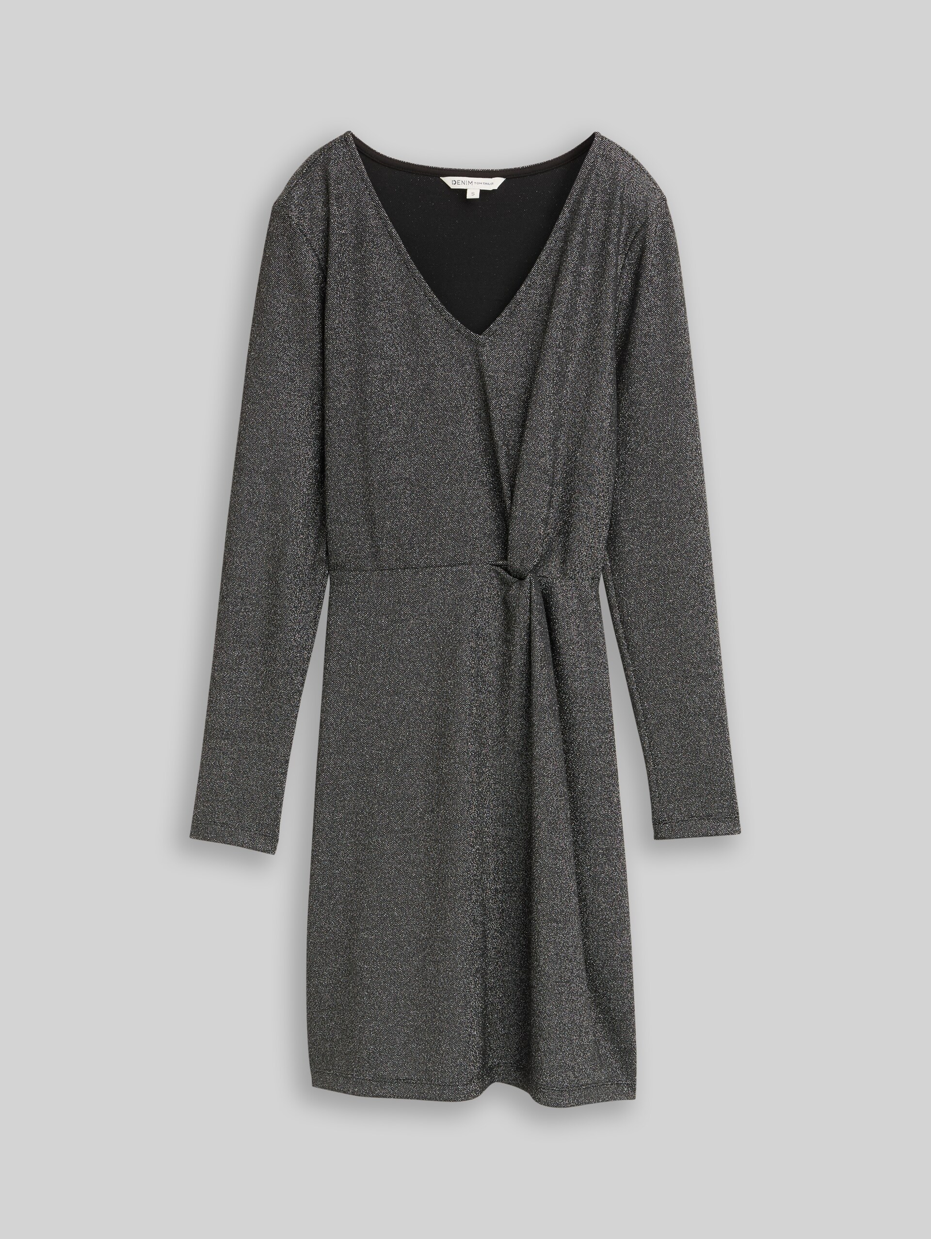 Fitted Mini-Kleid mit Glitzer-Effekt - black glitter - Vorder-Produkt-Ansicht