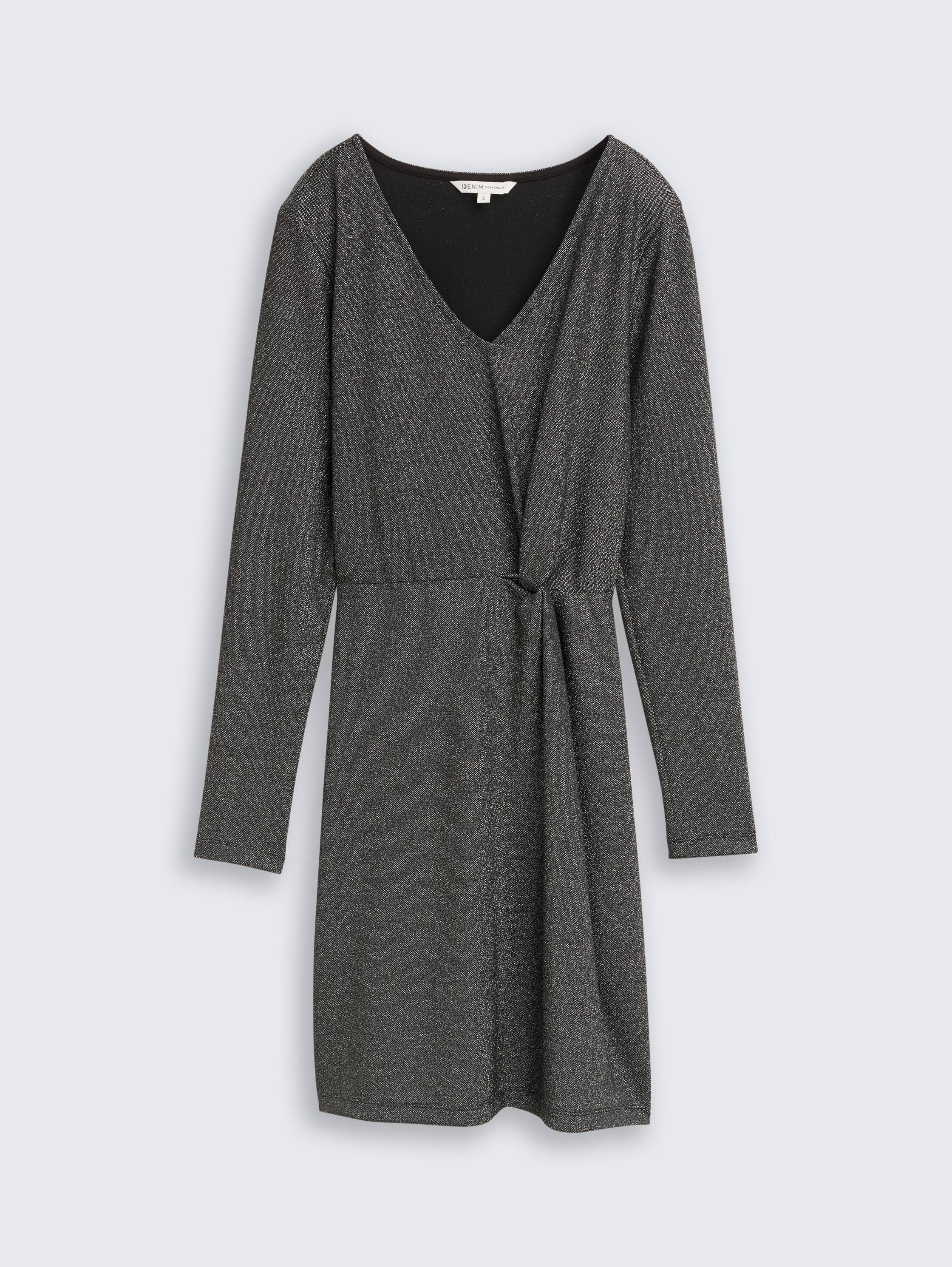 Fitted Mini-Kleid mit Glitzer-Effekt - black_glitter - 