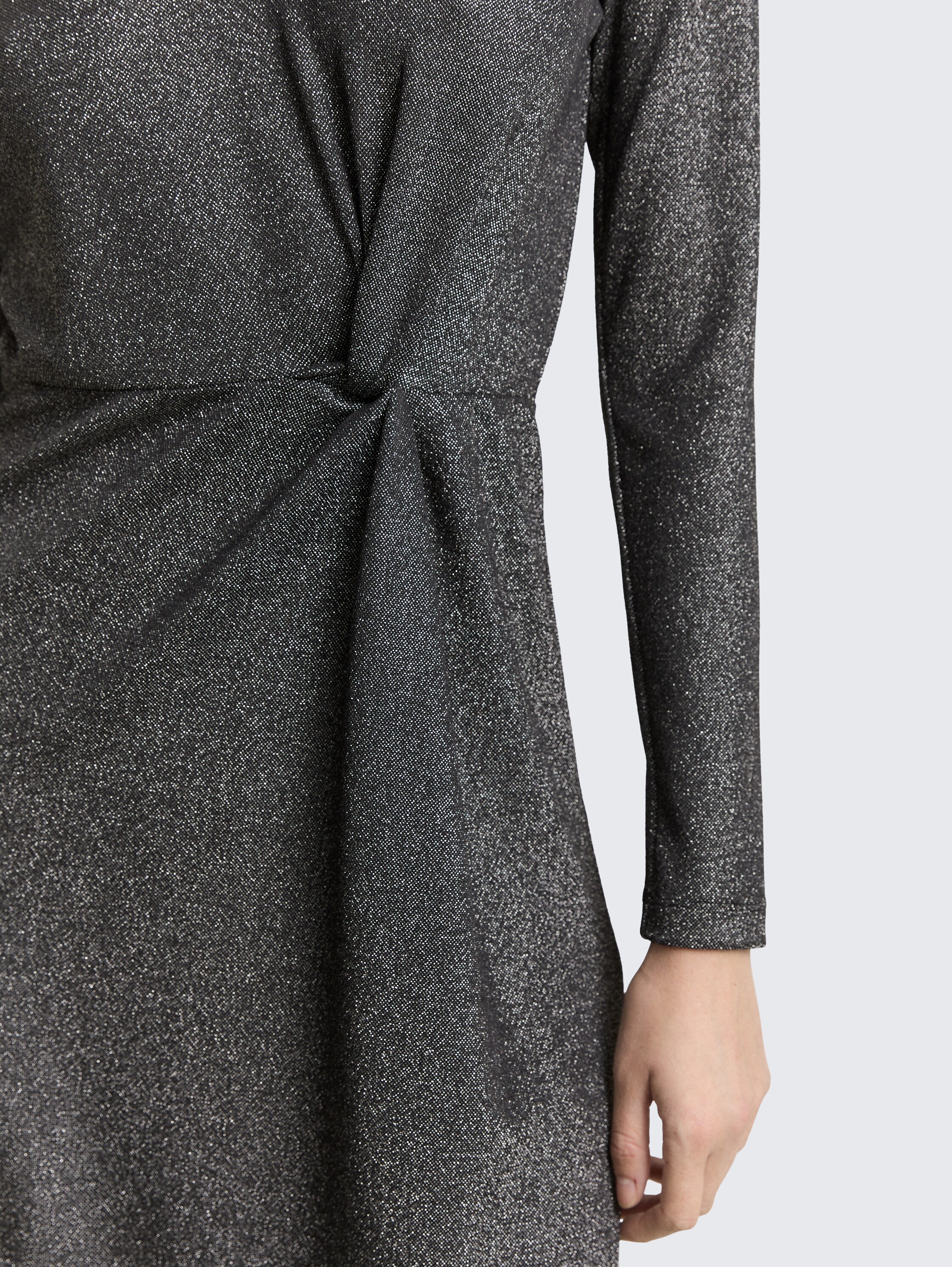 Fitted Mini-Kleid mit Glitzer-Effekt - black_glitter - 