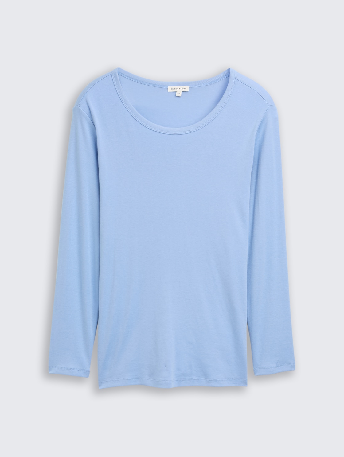 Plus Size - Basic Slim Fit Langarmshirt - light fjord blue - Vorder-Produkt-Ansicht