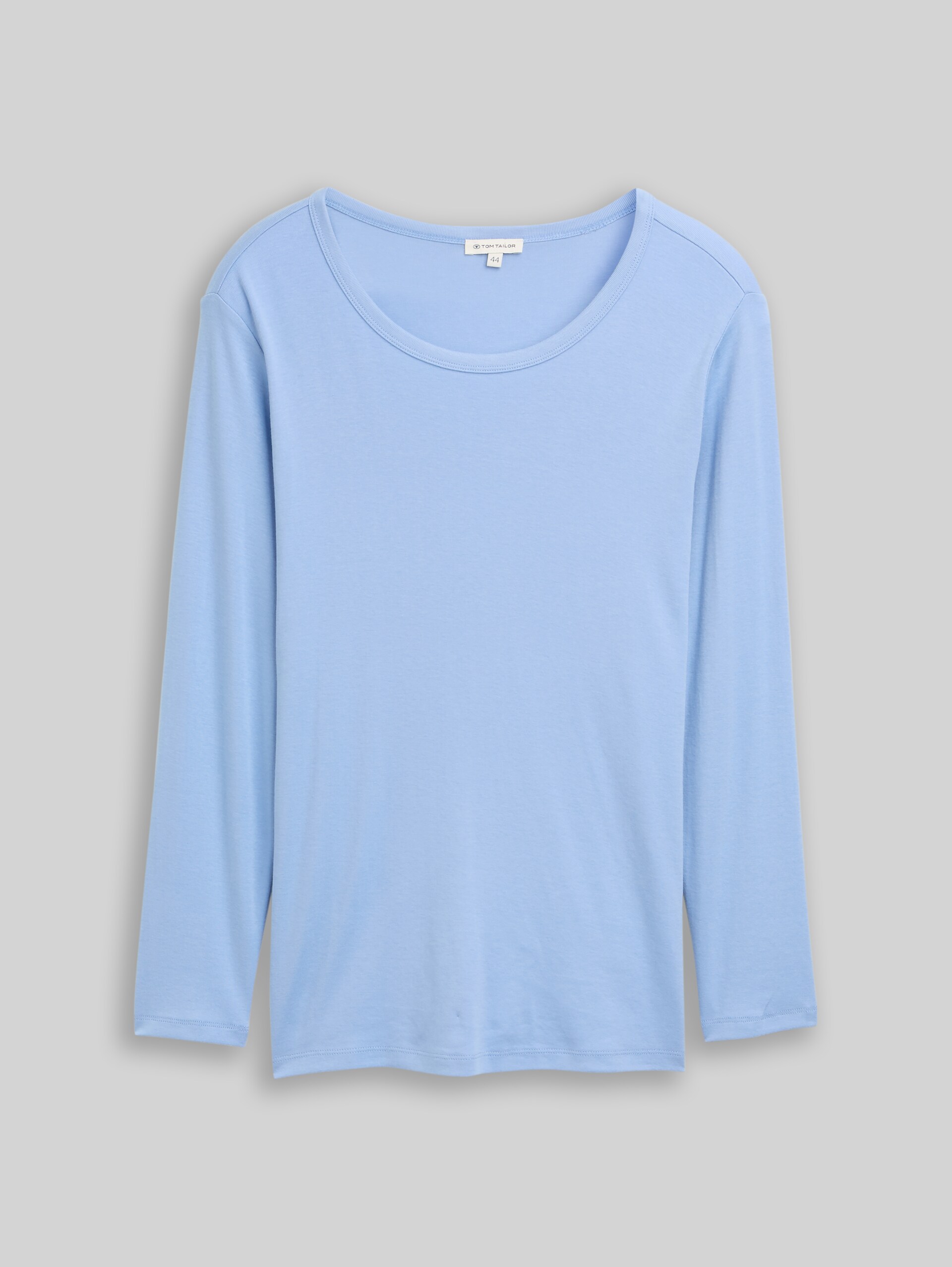 Plus Size - Basic slim fit long-sleeved shirt - light fjord blue - Front product view