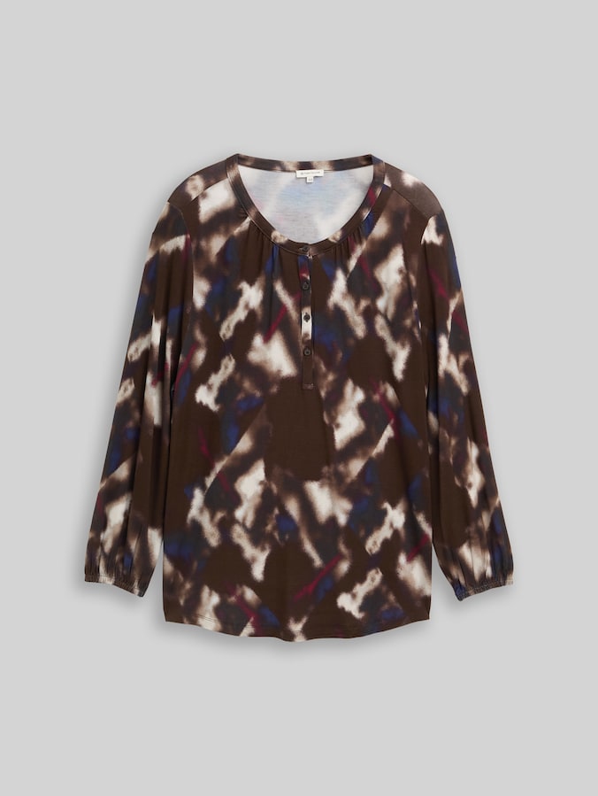 Plus Size - Blusenshirt mit Muster von Women Plus Size, brown blurry argyle