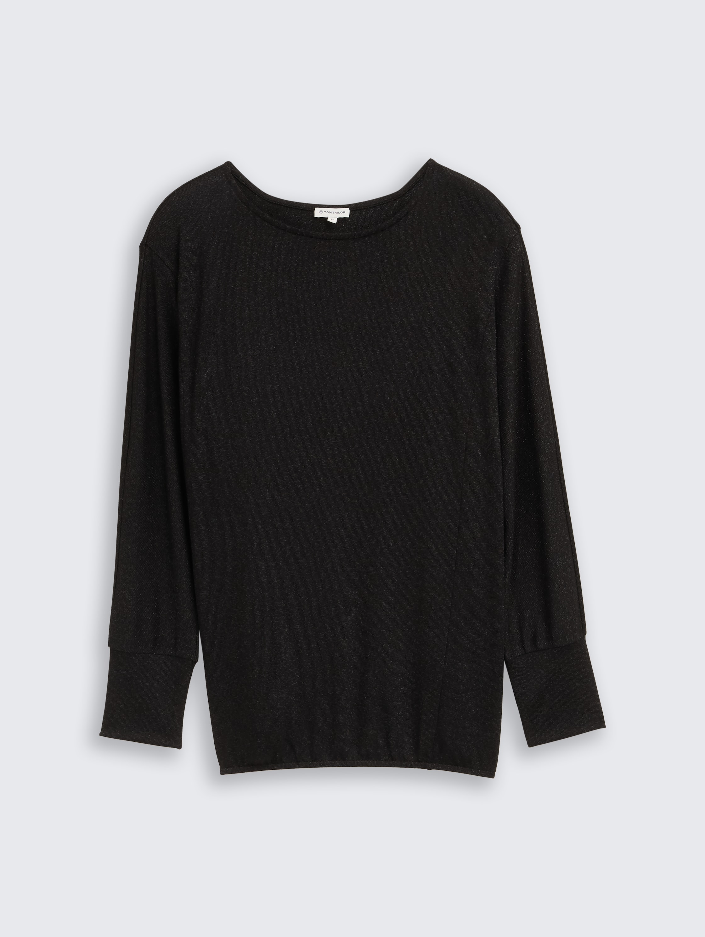 Plus Size - Loose Fit Langarmshirt mit Glitzer-Effekt - deep_black_1 - 