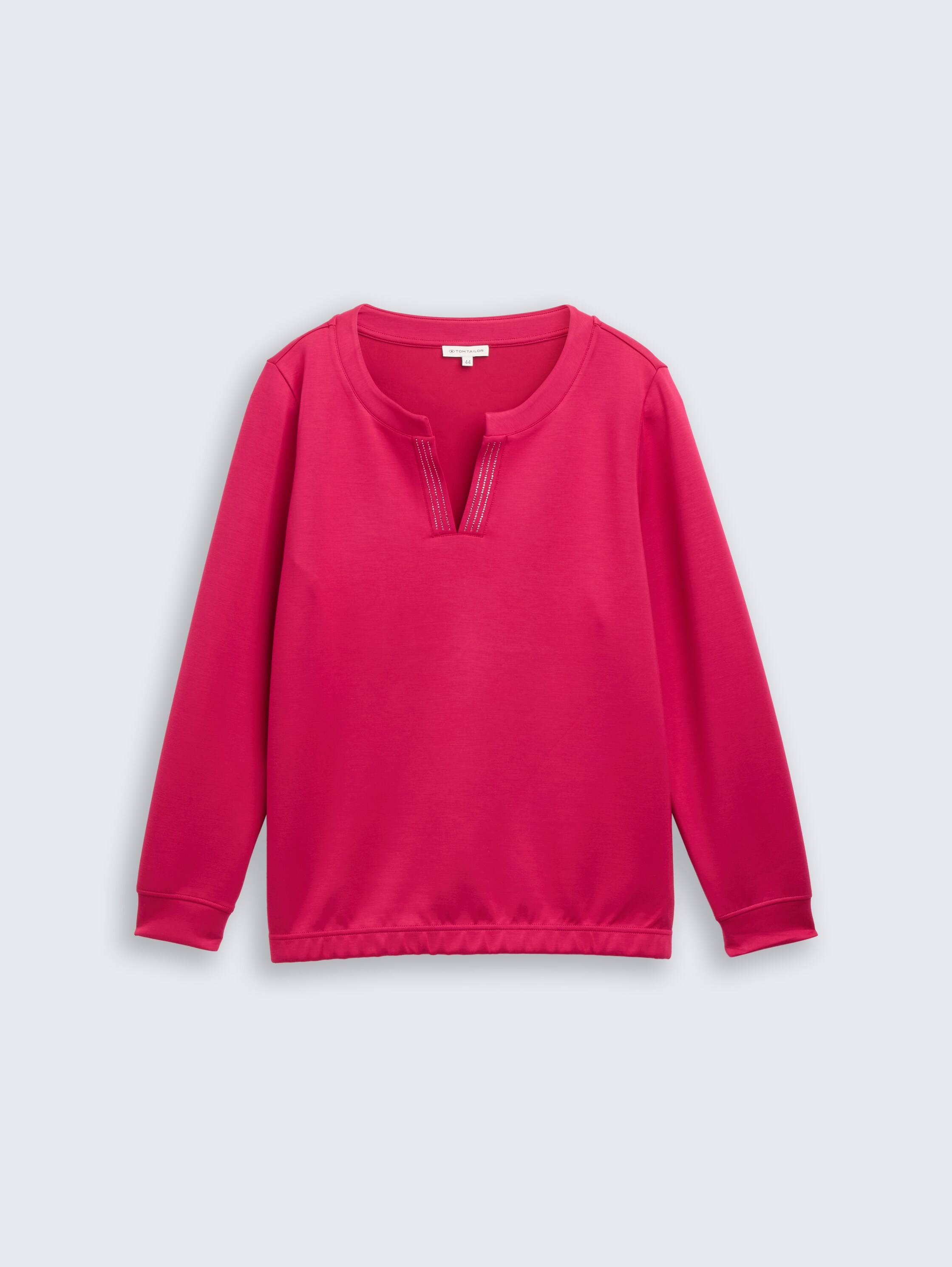 Plus Size - Scuba Sweatshirt mit Strasssteinen - dark_pink - 