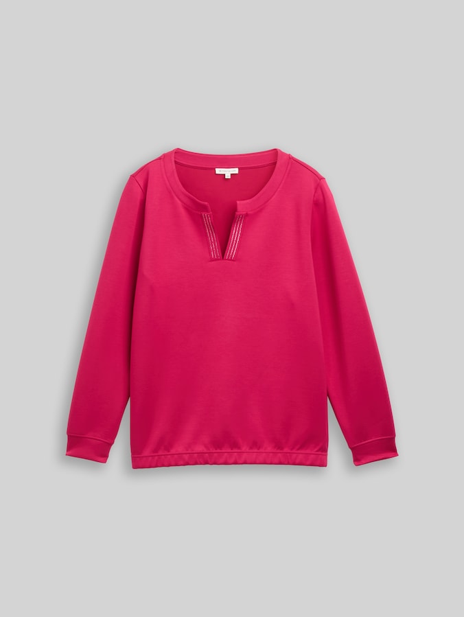 Plus Size - Scuba Sweatshirt mit Strasssteinen von Women Plus Size, dark pink