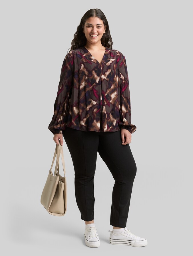 Plus Size - Chemisier à motifs par Women Plus Size, brown blurry argyle