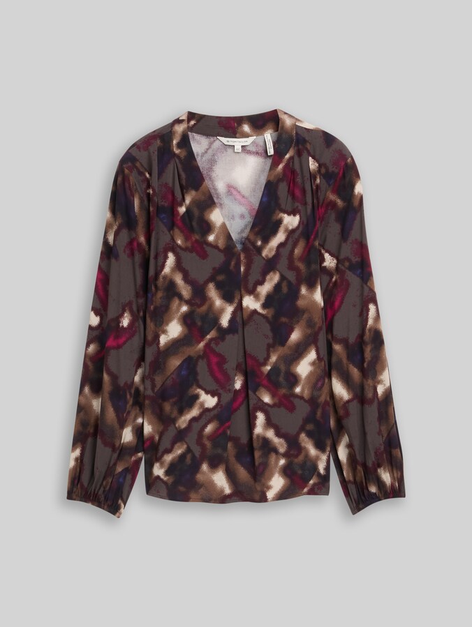 Plus Size - Bluse mit Muster von Women Plus Size, brown blurry argyle
