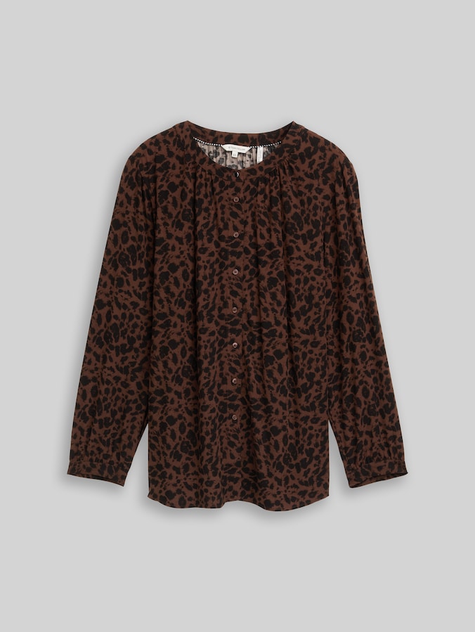 Plus Size - Bluse mit Leo-Print von Women Plus Size, brown black small leo print