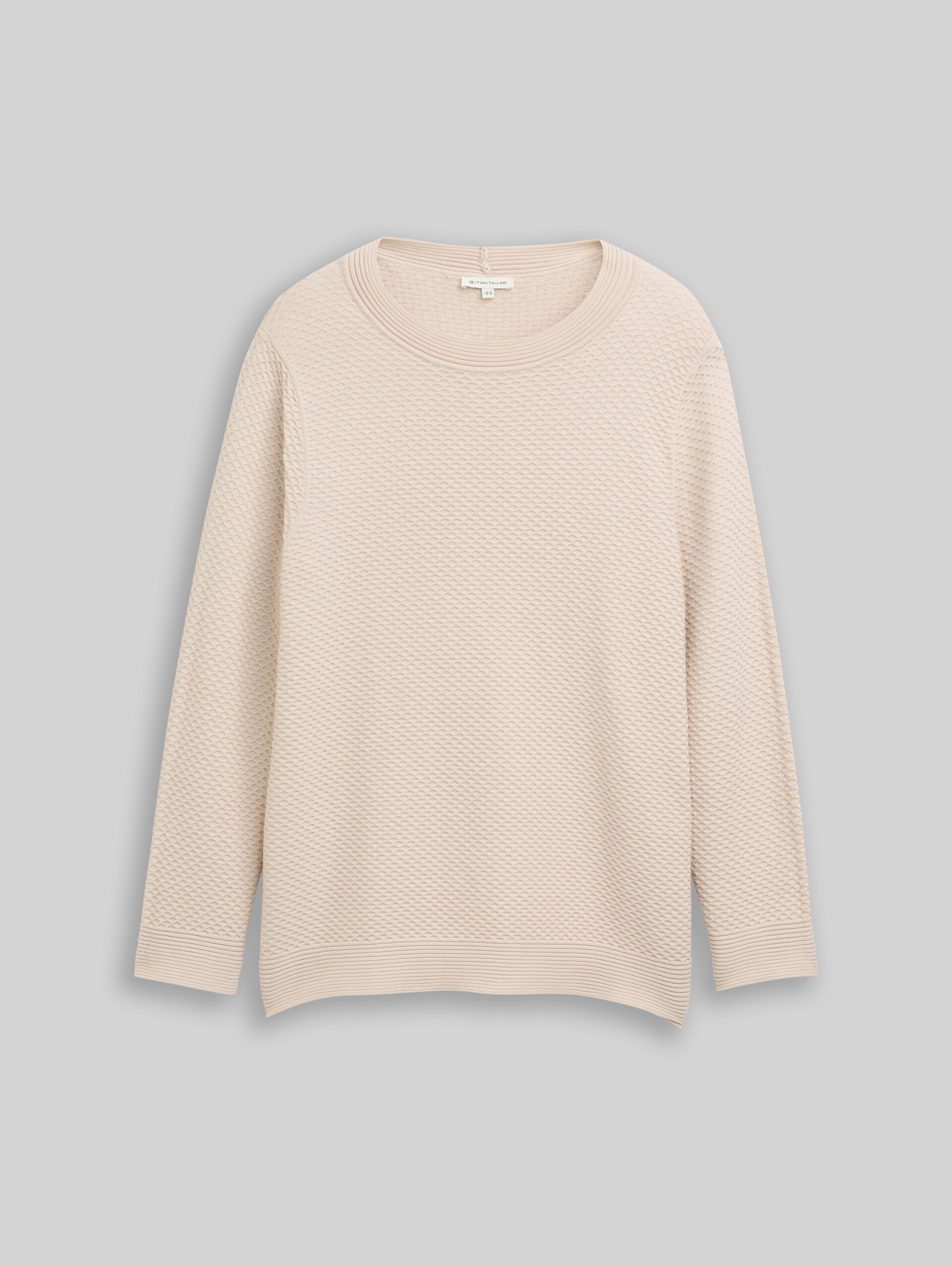 Plus Size - Loose Fit Strickpullover aus Baumwolle - sand stone beige