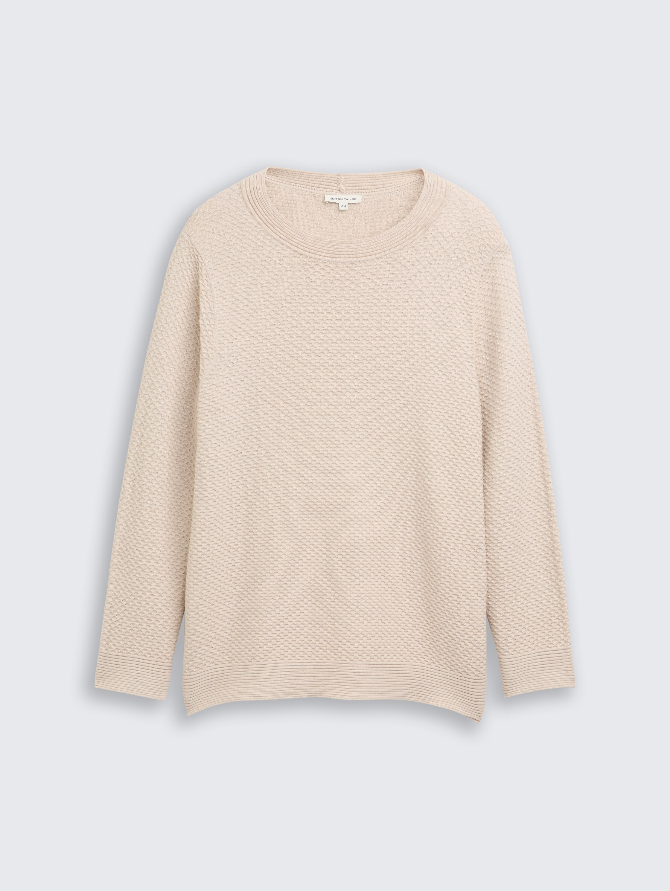 Plus size – loose fit knitted jumper made of cotton - sand_stone_beige - 