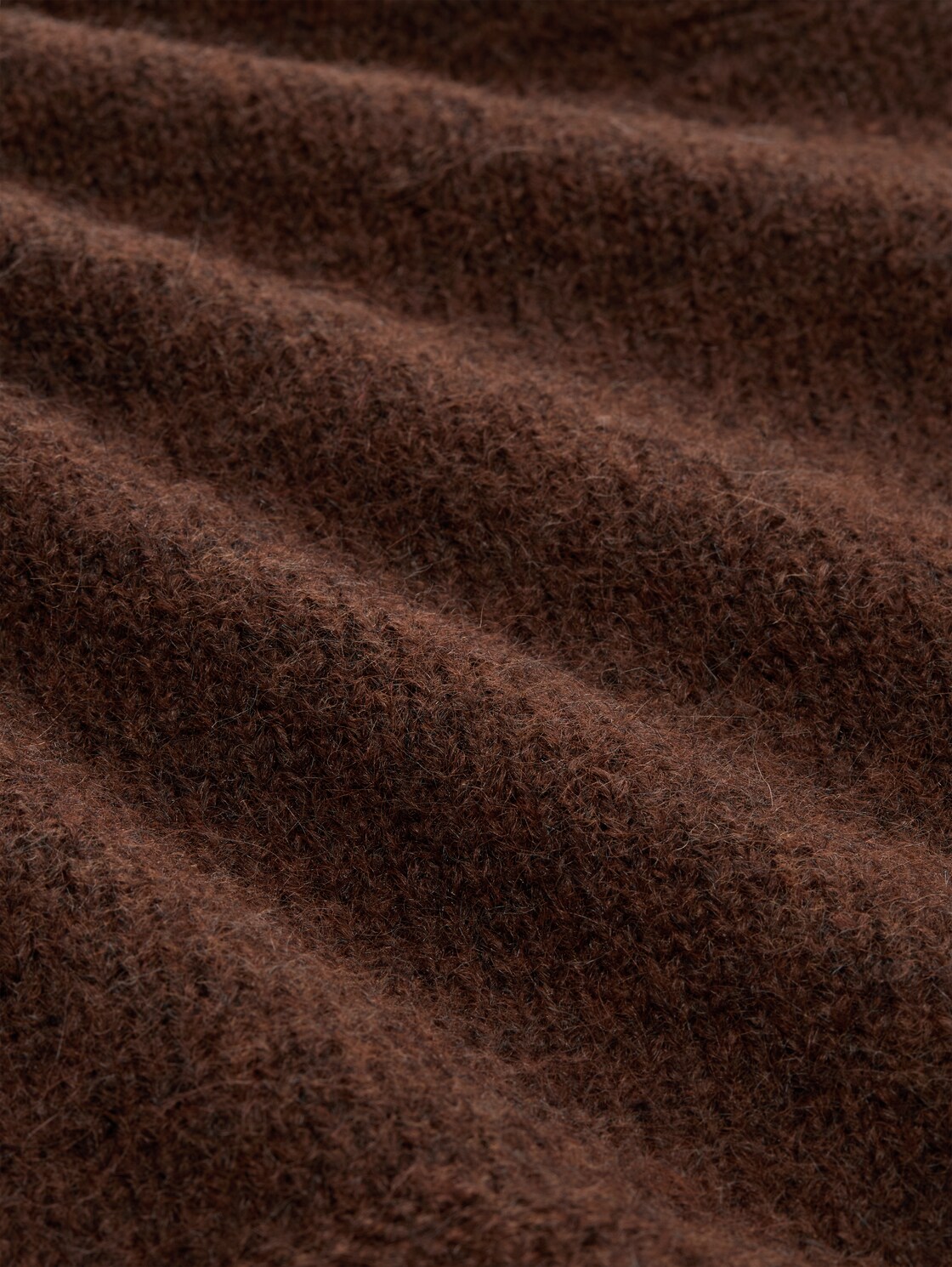 Plus Size - Loose Fit Strickpullover mit Wollanteil - dark pecan brown melange - Material-Ansicht