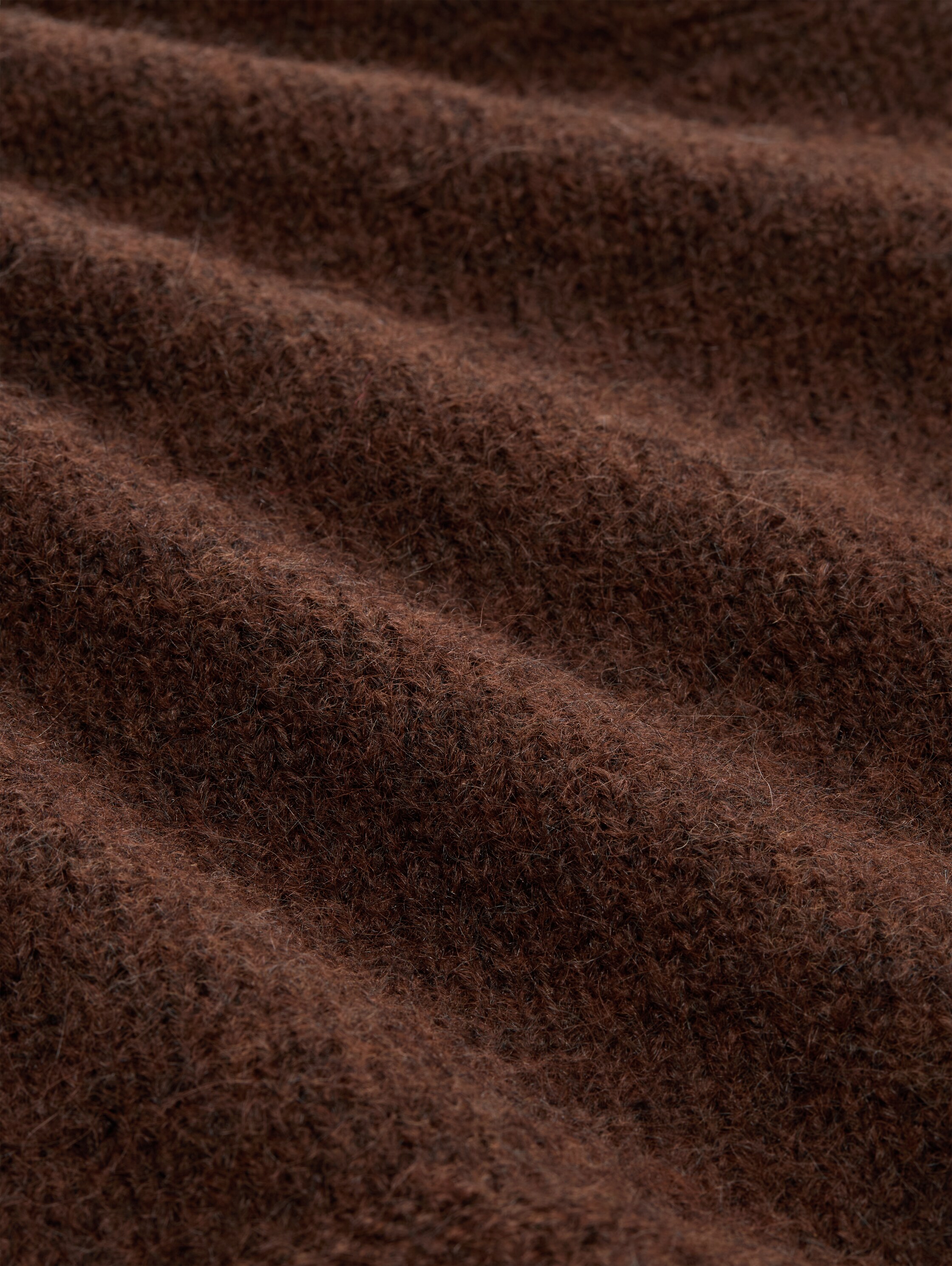 Plus Size - Loose Fit Strickpullover mit Wollanteil - dark pecan brown melange - Material-Ansicht